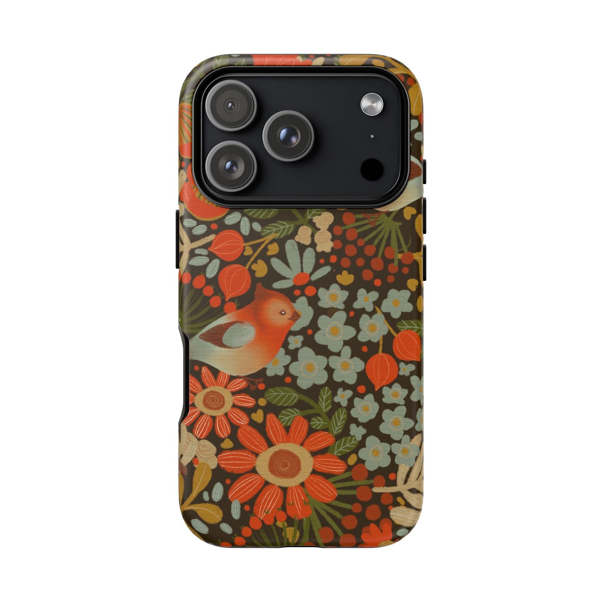 Retro Floral Birds Phone Case | Protective iPhone Cover