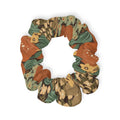 Autumn Floral Scrunchie — Earthy Green & Rust Vintage Flower Hair Tie
