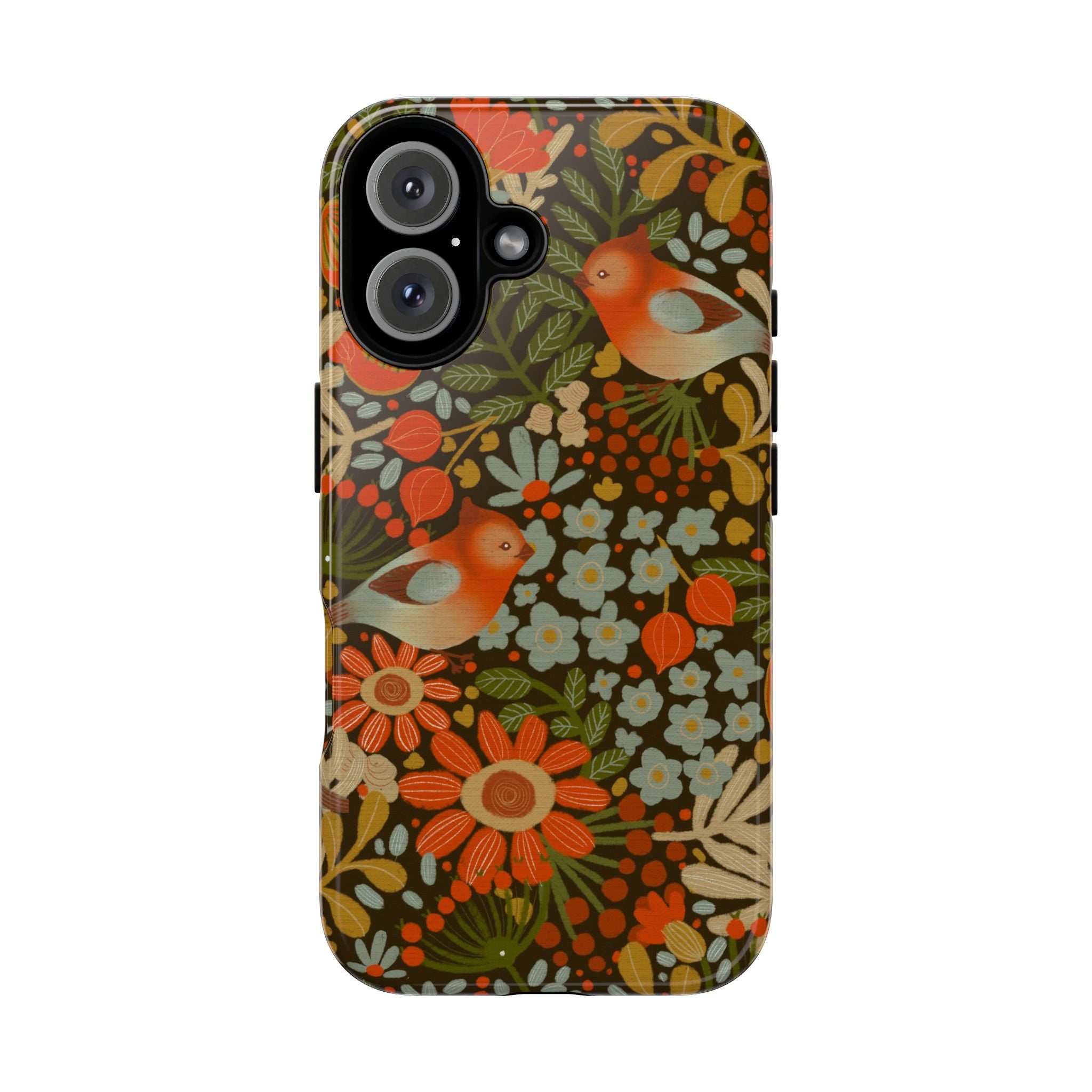 Retro Floral Birds Phone Case | Protective iPhone Cover