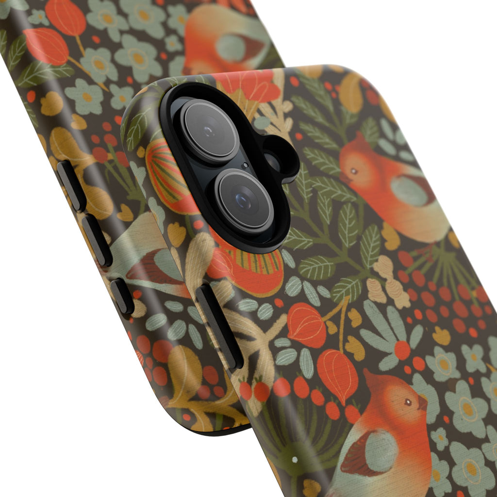 Retro Floral Birds Phone Case | Protective iPhone Cover