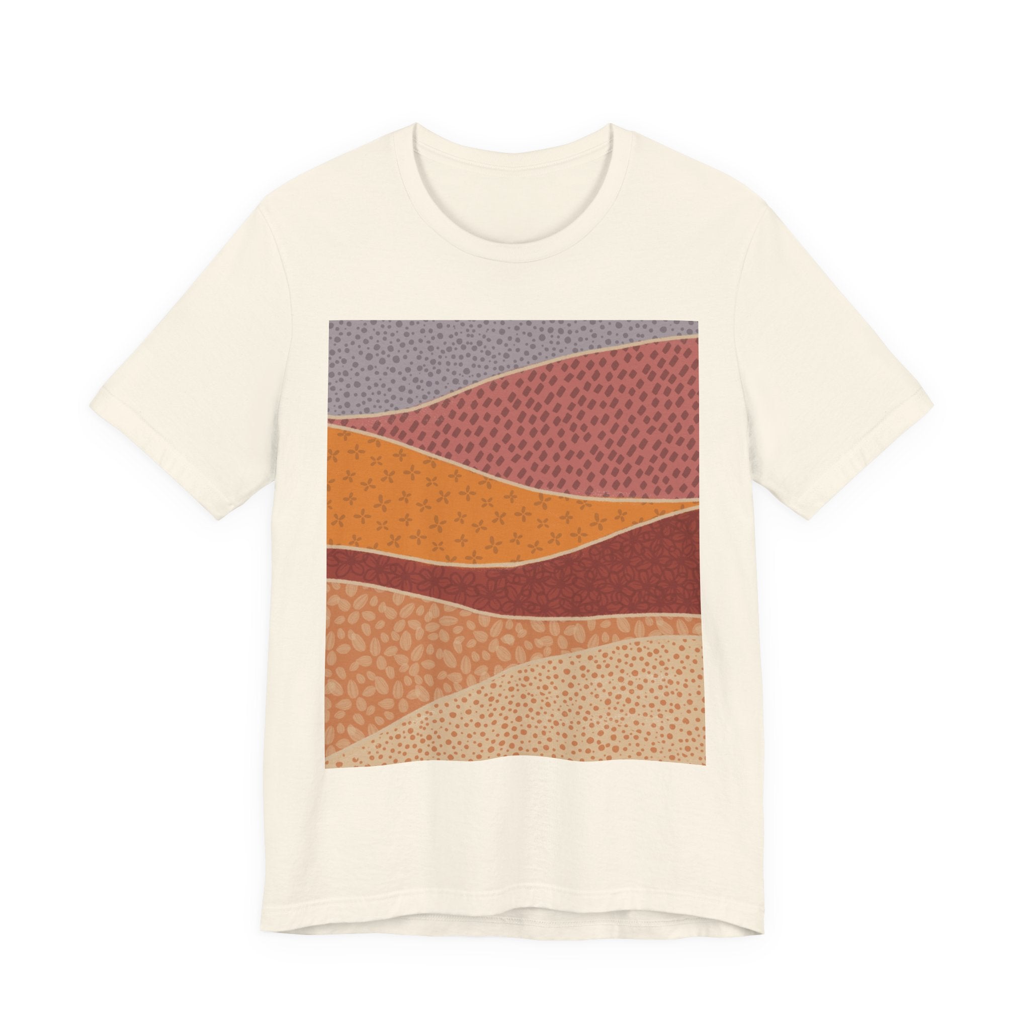 Abstract Desert Landscape Tee – Earth Tone Retro Wave T-Shirt