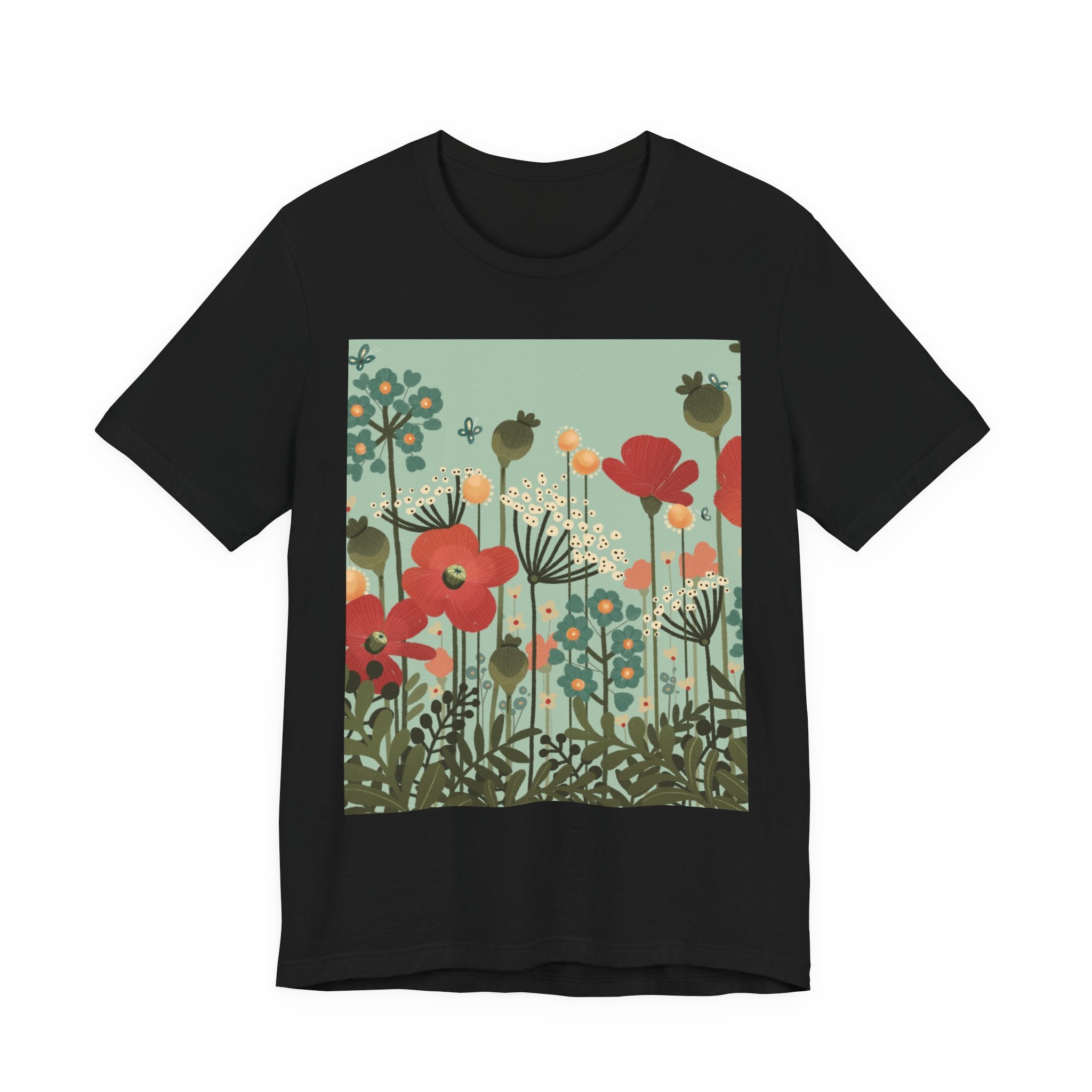Floral Meadow Tee — Vintage Poppy Garden T‑Shirt