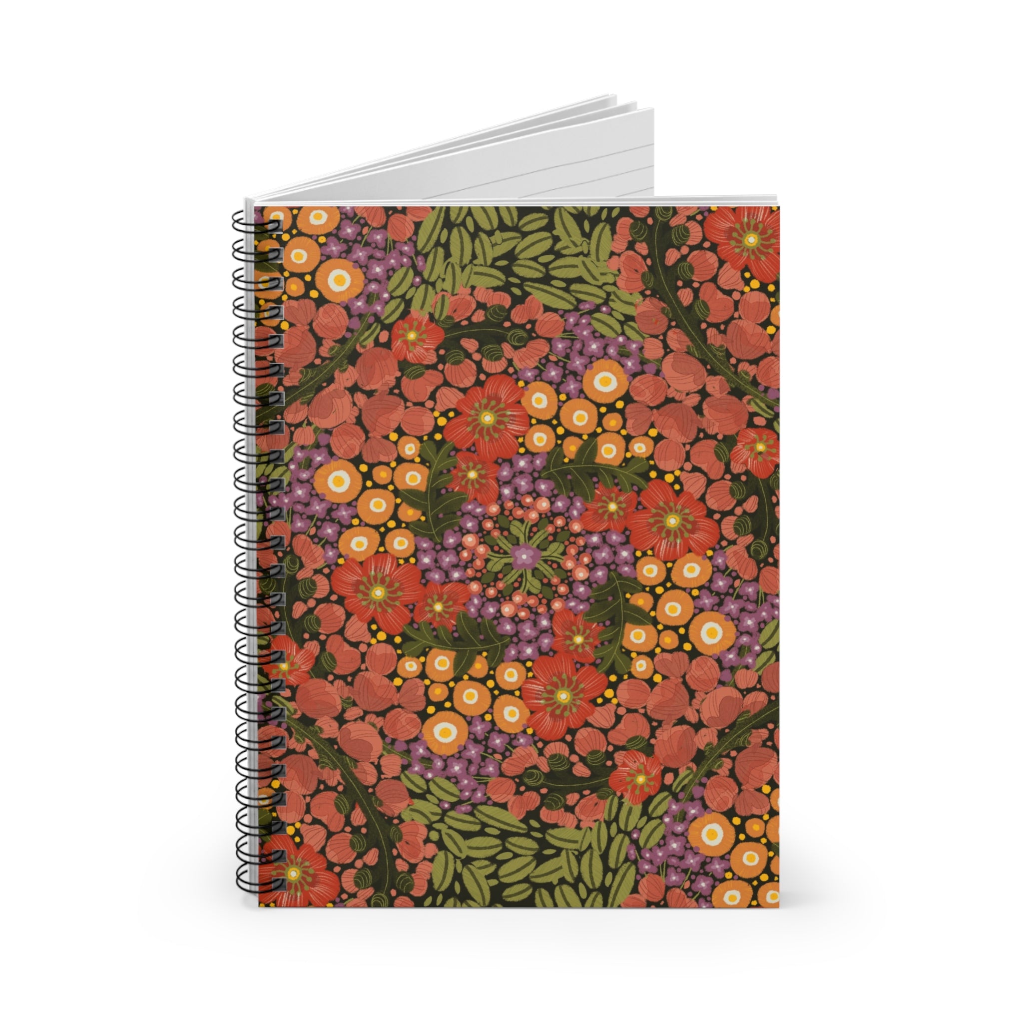 Autumn Floral Mandala Spiral Notebook | Ruled Journal