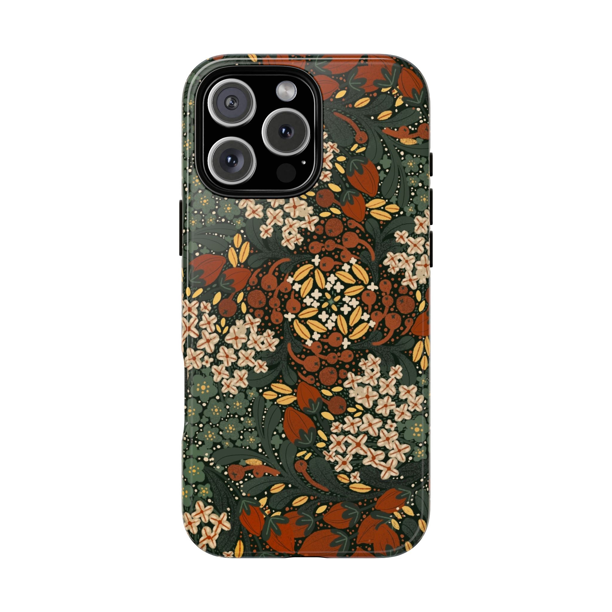 Autumn Floral Kaleidoscope Phone Case | Vintage Botanical Pattern