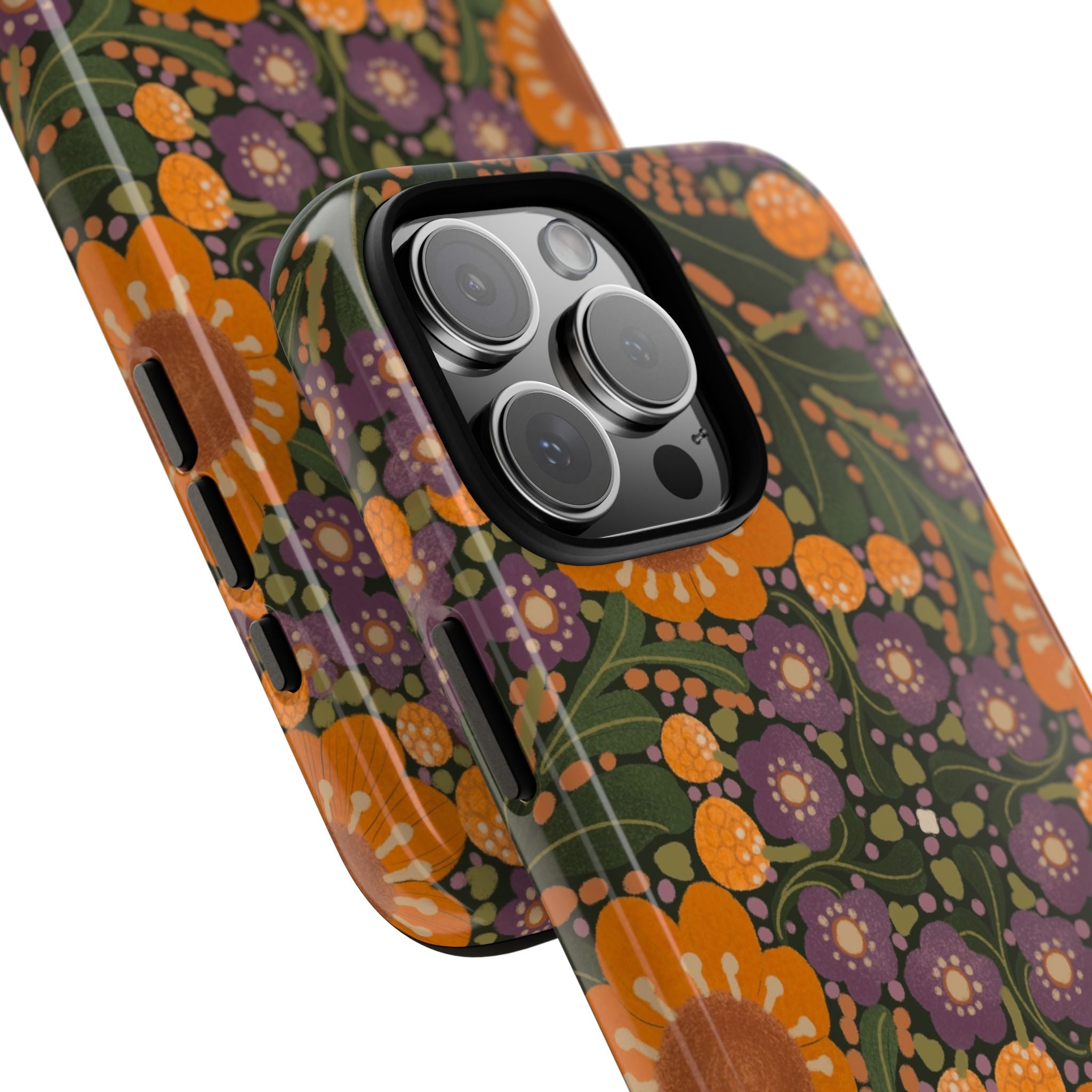 Retro Orange Floral Phone Case | Tough Case