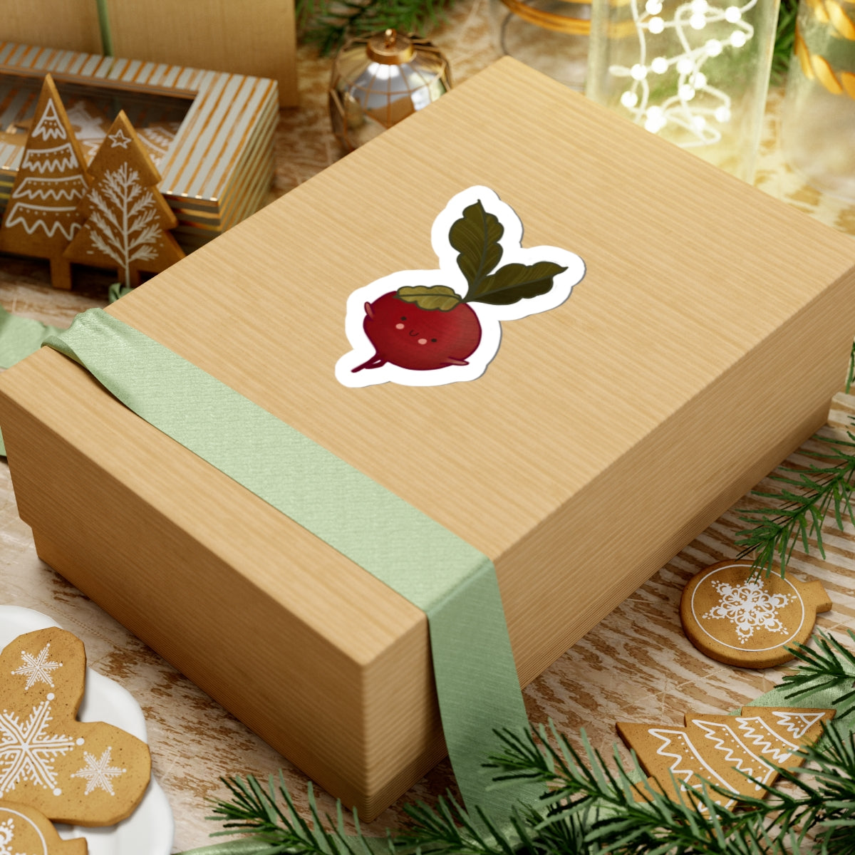 Cute beetroot Sticker — Kawaii Vegetable Laptop Decal (Kiss-Cut)