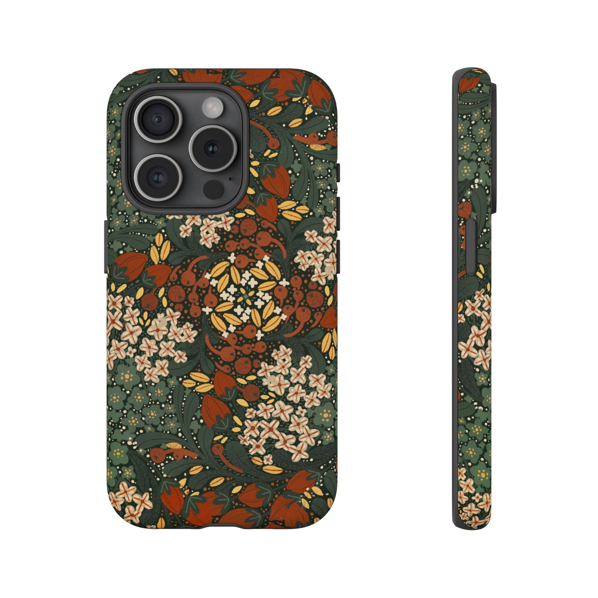 Autumn Floral Kaleidoscope Phone Case | Vintage Botanical Pattern