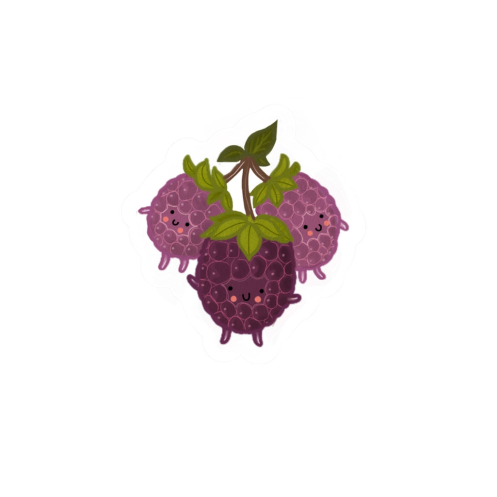 Cute Drippy Blackberries Sticker — Kawaii Fruit Laptop Decal