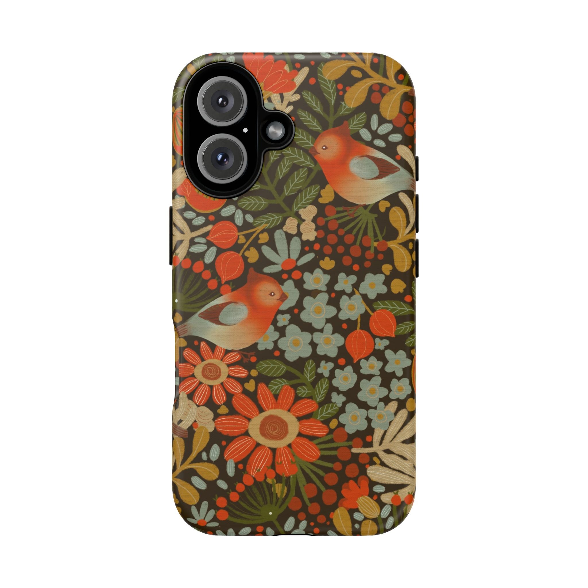 Retro Floral Birds Phone Case | Protective iPhone Cover