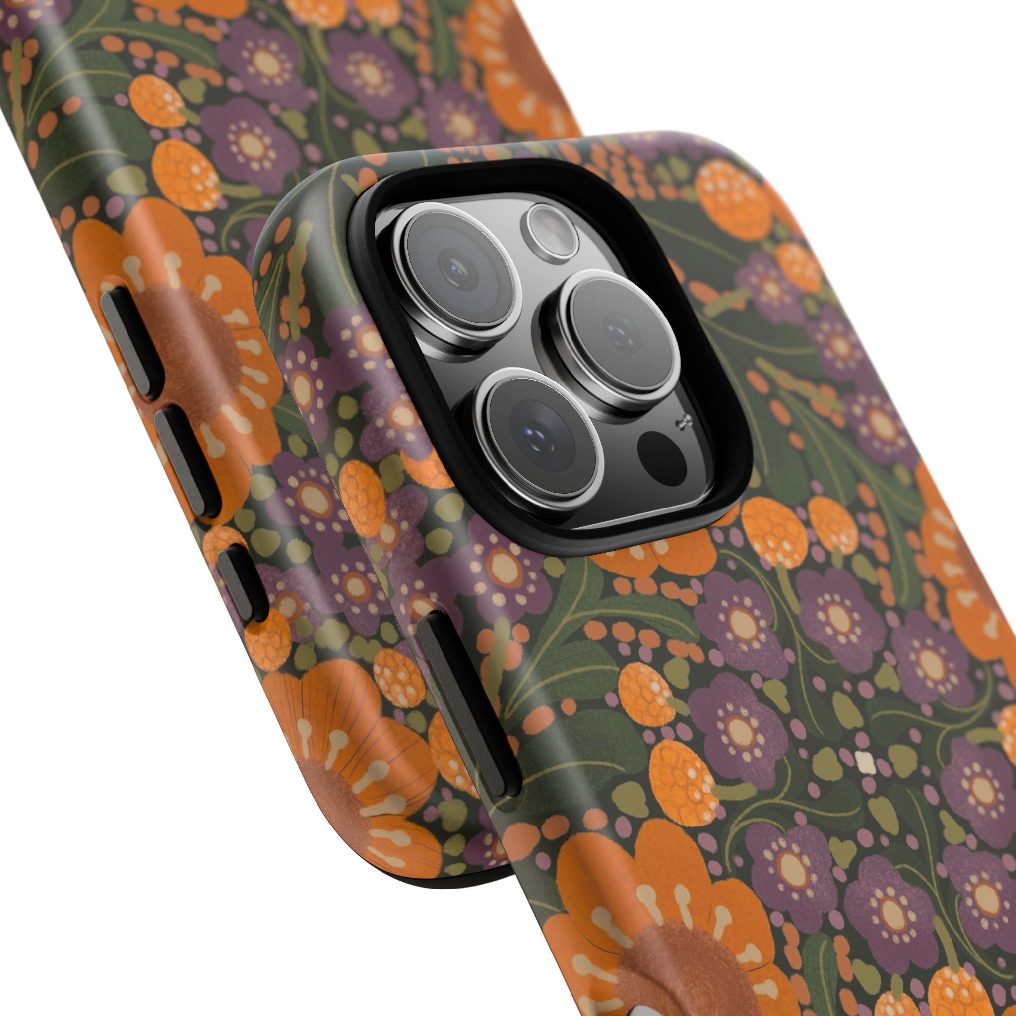 Retro Orange Floral Phone Case | Tough Case