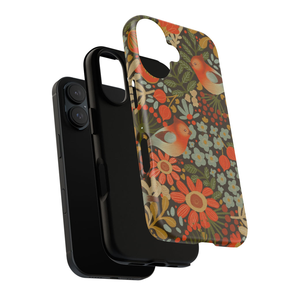Retro Floral Birds Phone Case | Protective iPhone Cover