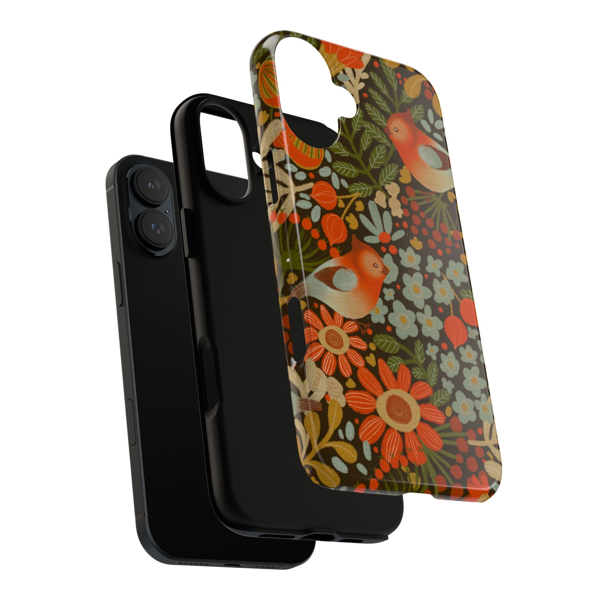 Retro Floral Birds Phone Case | Protective iPhone Cover