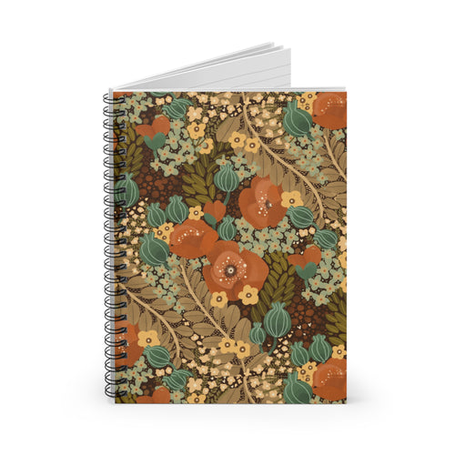 Autumn Vintage Floral Spiral Notebook — Ruled Journal for Notes & Lists