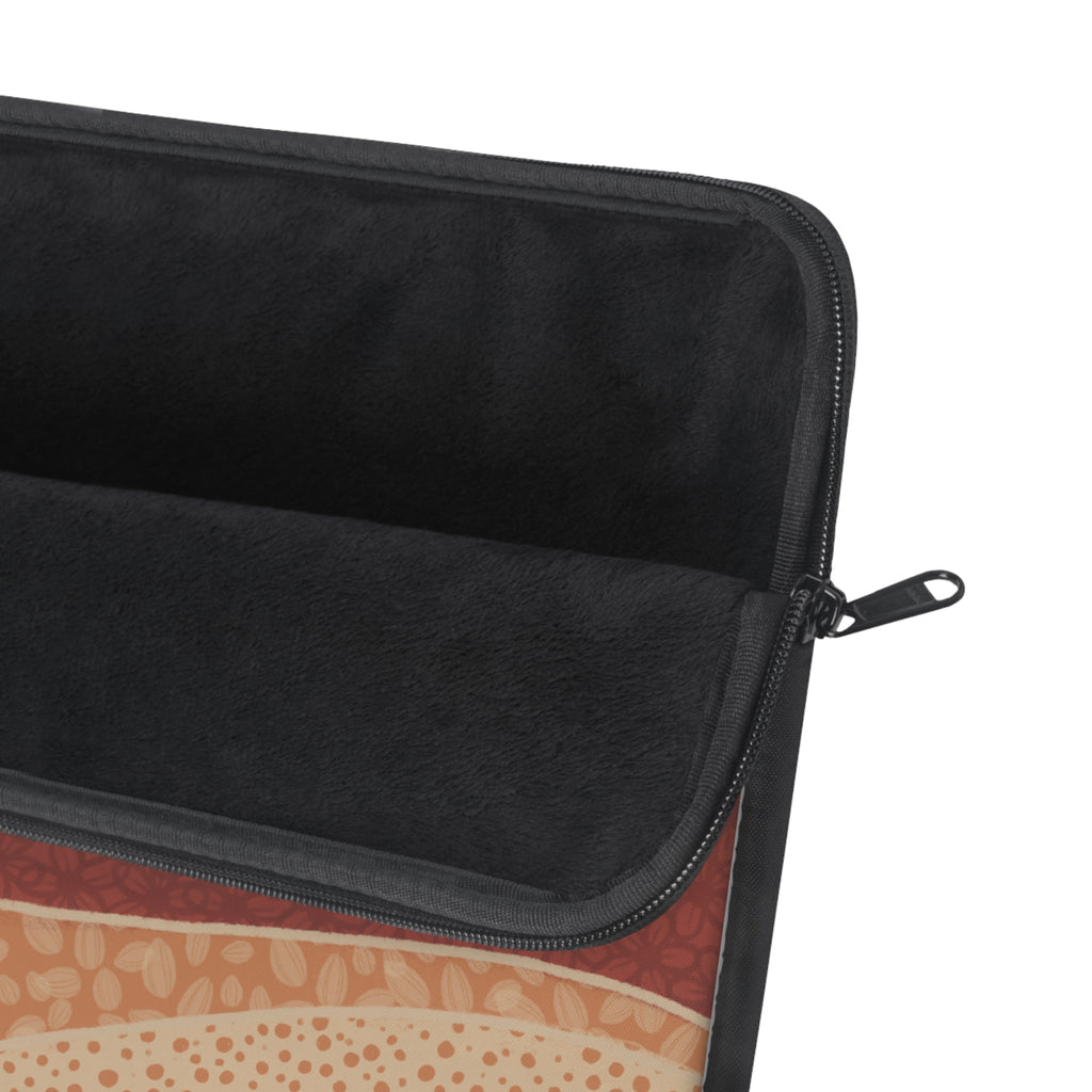 Abstract Desert Waves Laptop Sleeve — Boho Earth Tones Protective Case