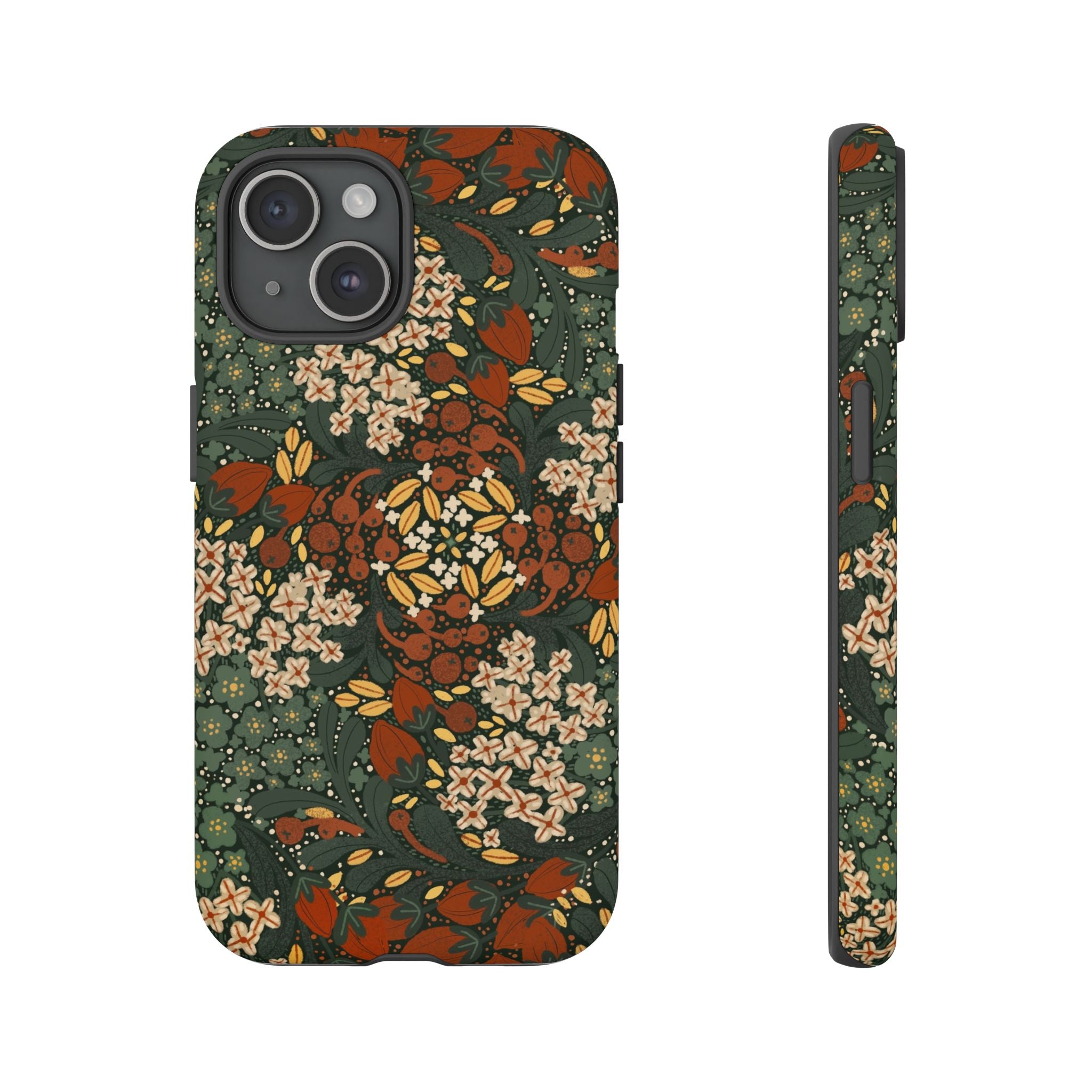 Autumn Floral Kaleidoscope Phone Case | Vintage Botanical Pattern