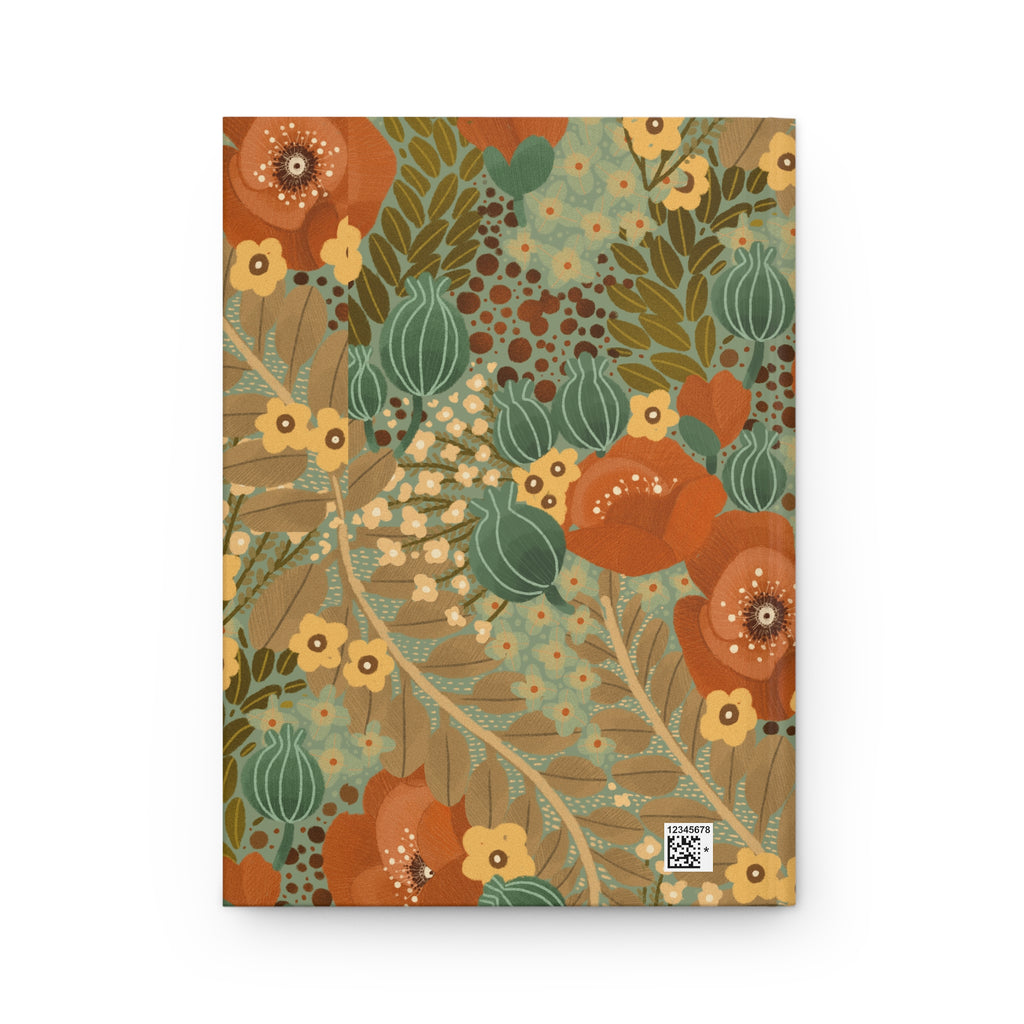 Botanical Floral Hardcover Journal — Vintage Earth Tone Flowers Notebook