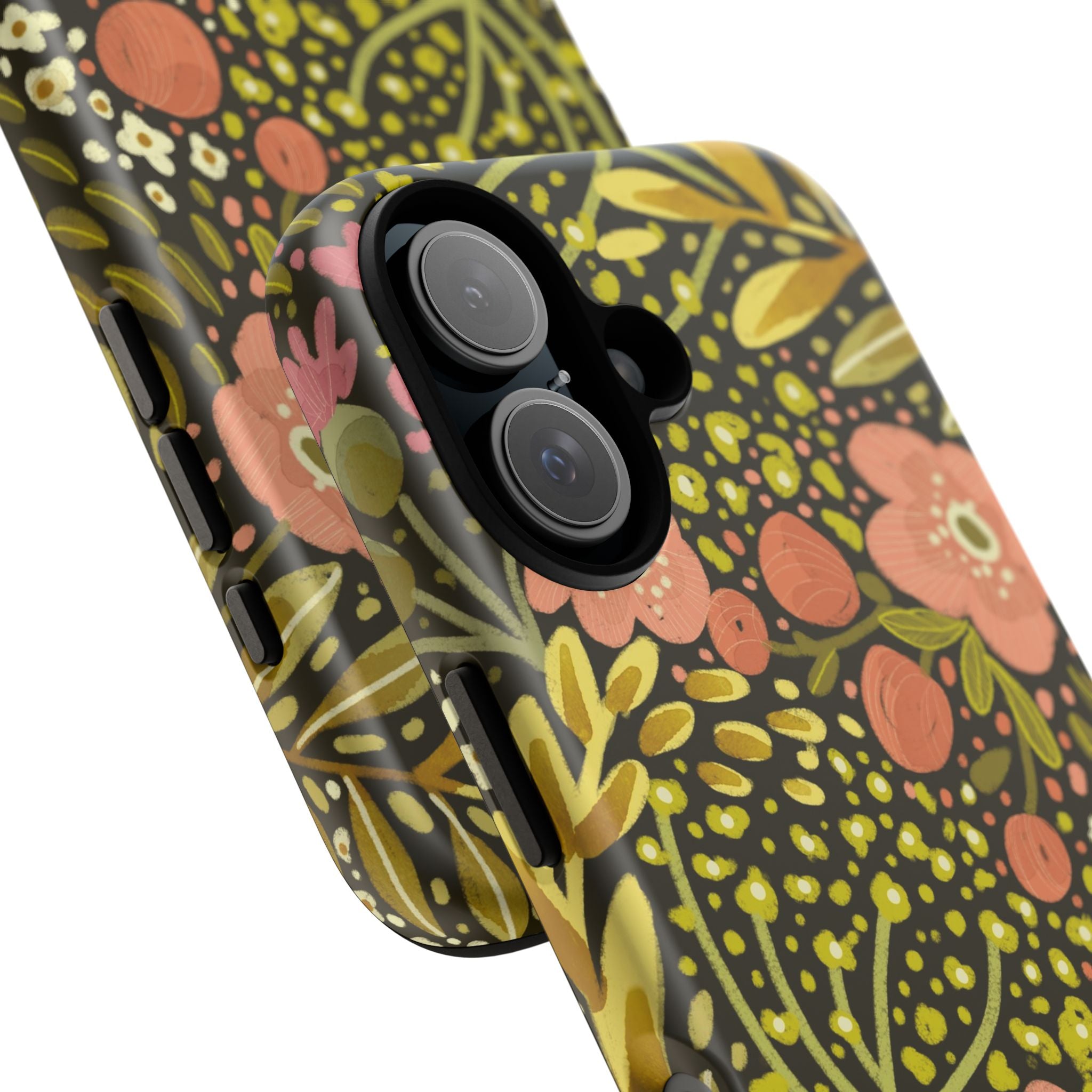 Vintage Floral Pattern Tough Case | Pink & Olive Botanical Phone Cover