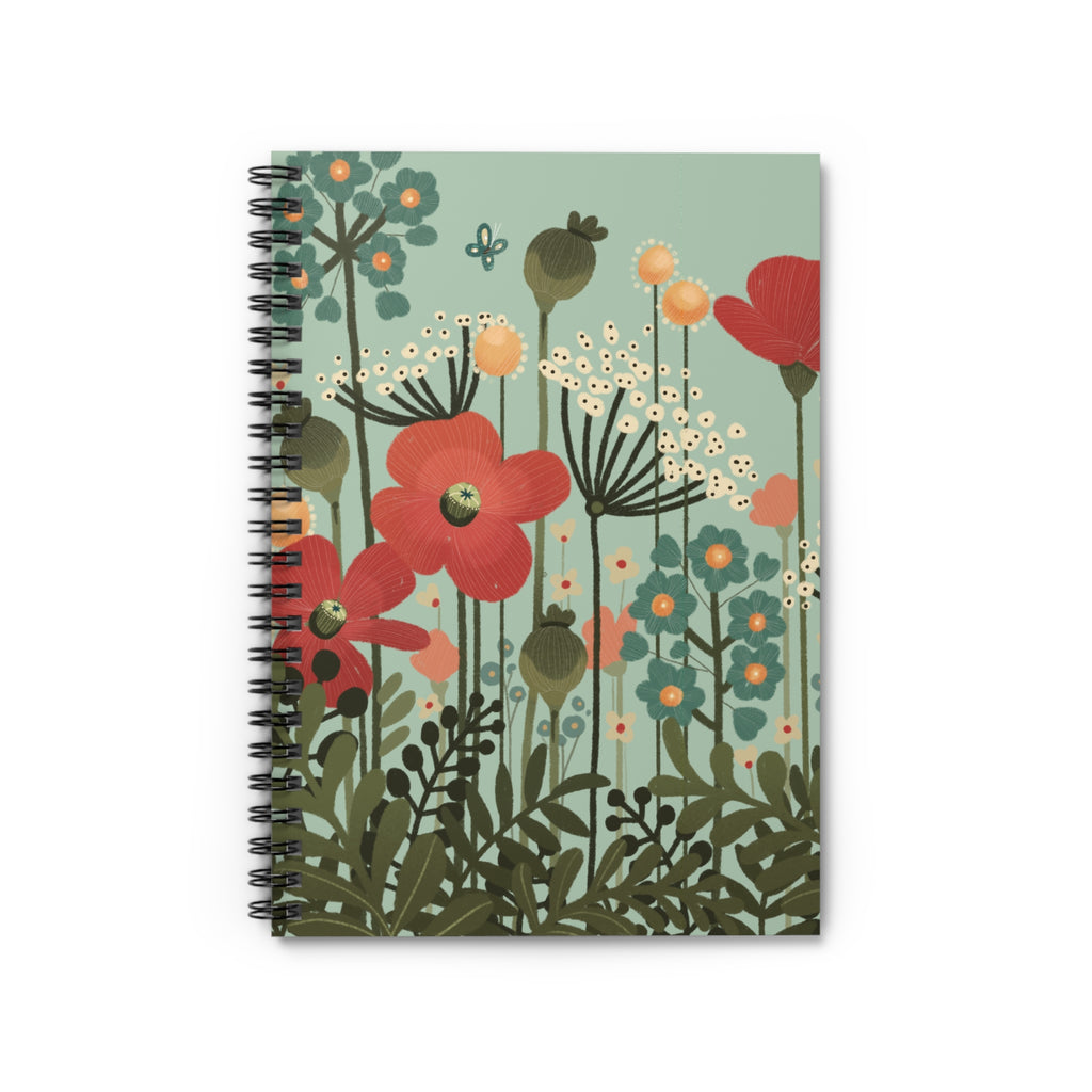 Floral Meadow Spiral Notebook — Ruled Journal for Notes & Lists
