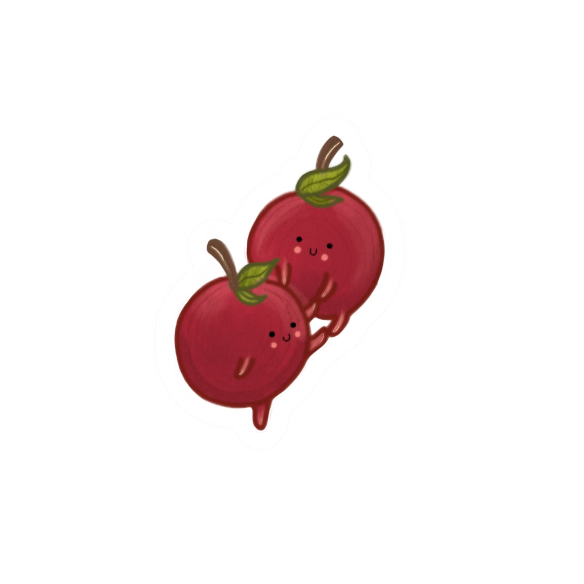 Cute Kissing Cherries Sticker — Adorable Fruit Laptop Decal
