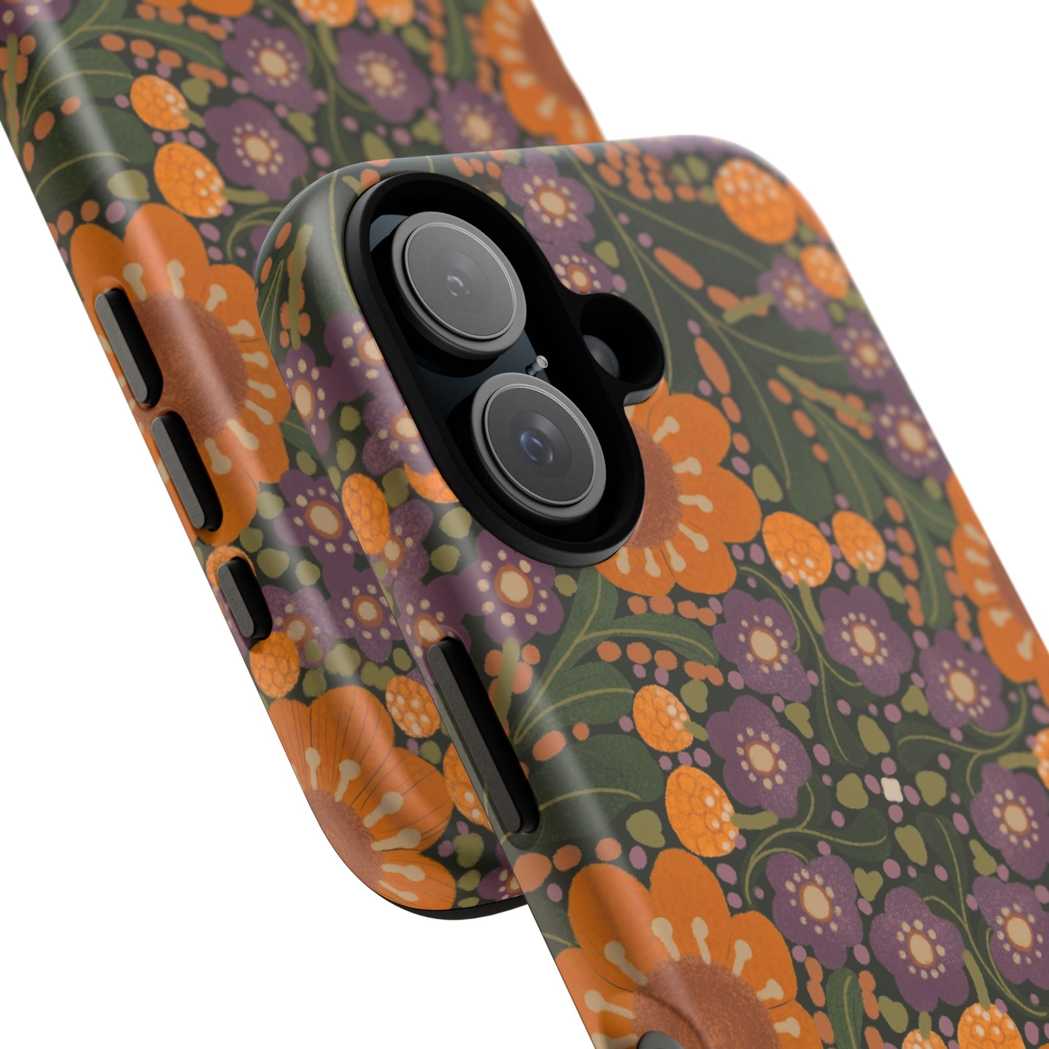 Retro Orange Floral Phone Case | Tough Case