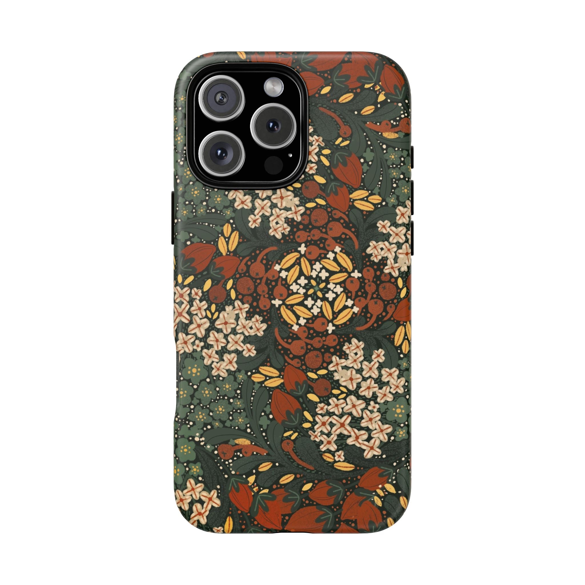 Autumn Floral Kaleidoscope Phone Case | Vintage Botanical Pattern