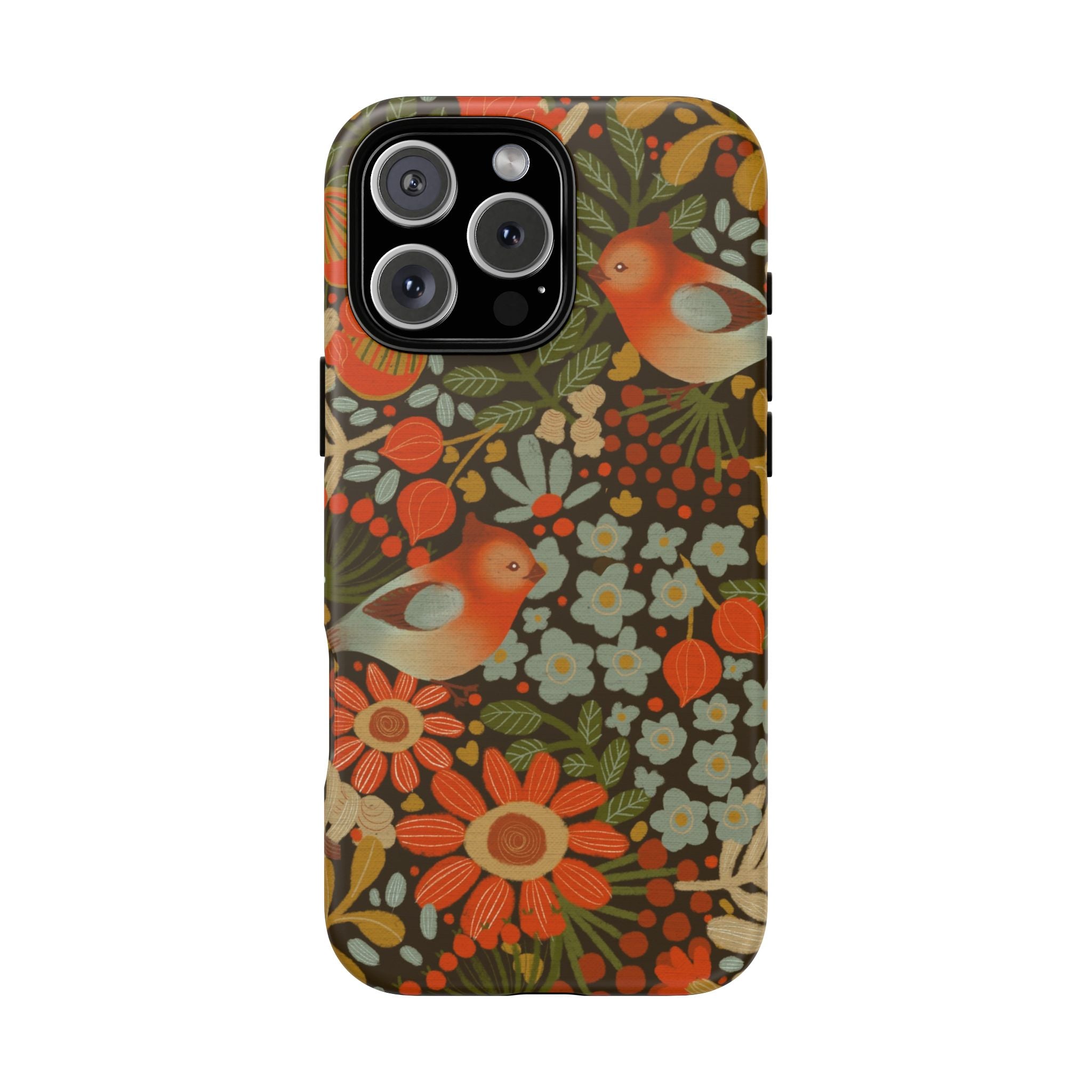 Retro Floral Birds Phone Case | Protective iPhone Cover