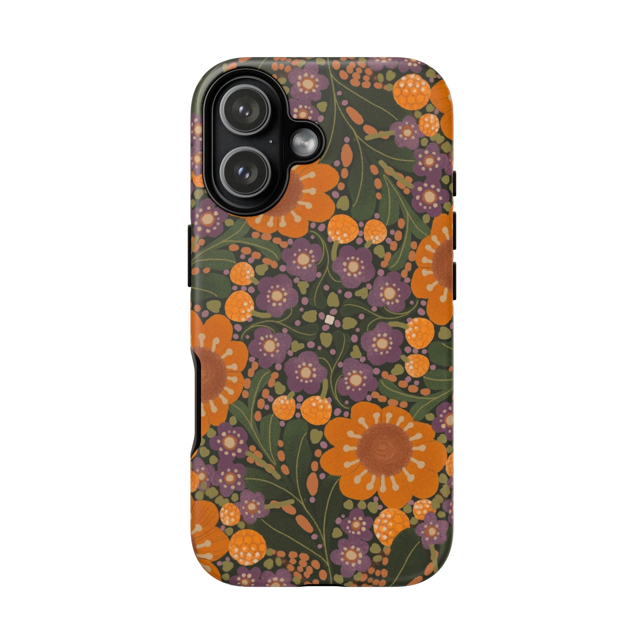 Retro Orange Floral Phone Case | Tough Case