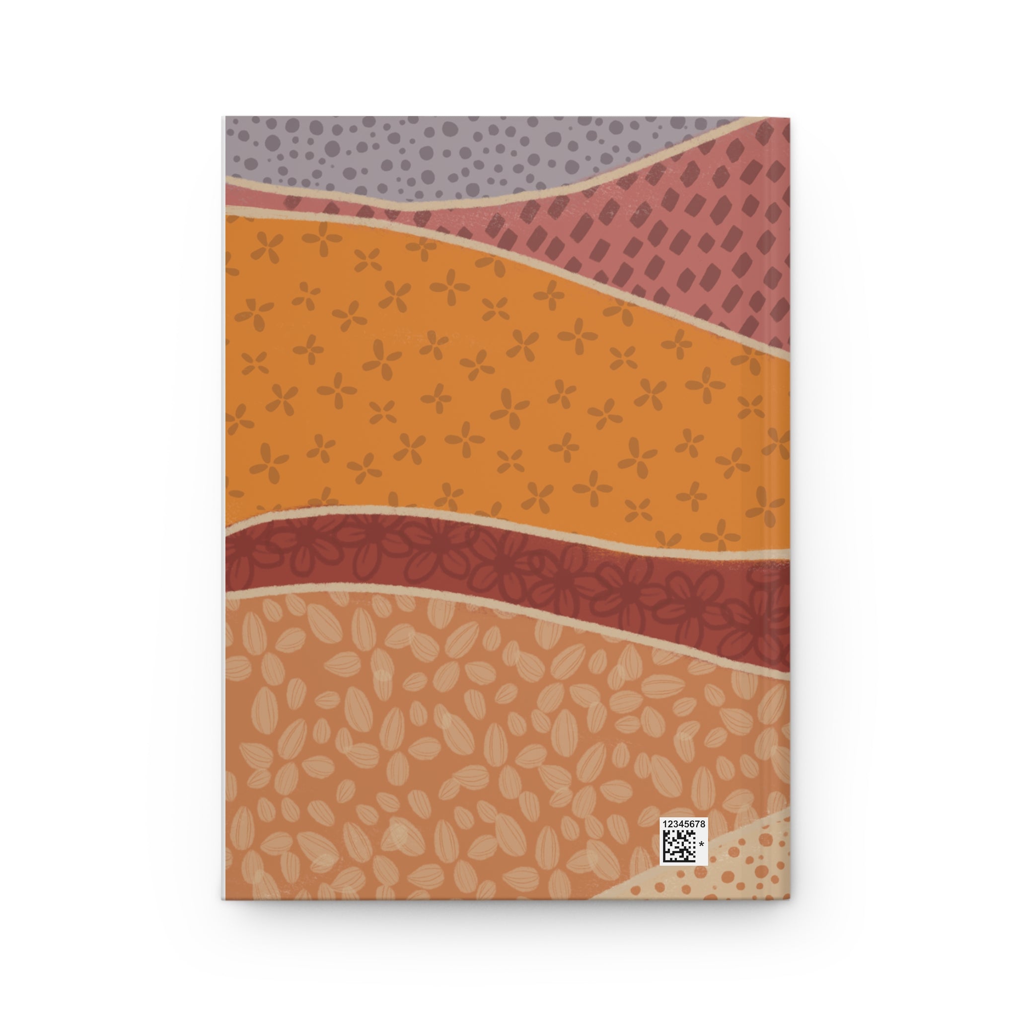 Abstract Earth-Tone Hardcover Journal — Boho Layered Pattern Notebook