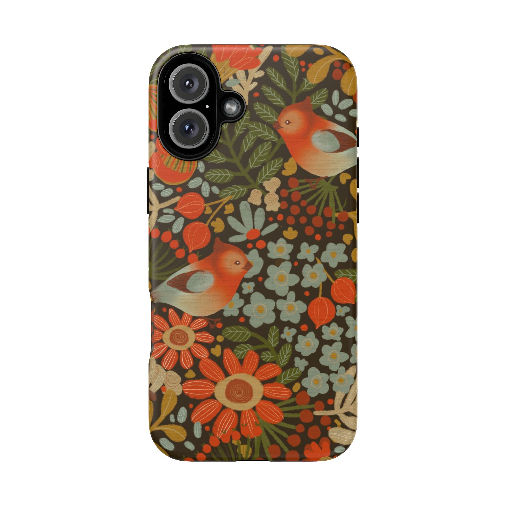 Retro Floral Birds Phone Case | Protective iPhone Cover