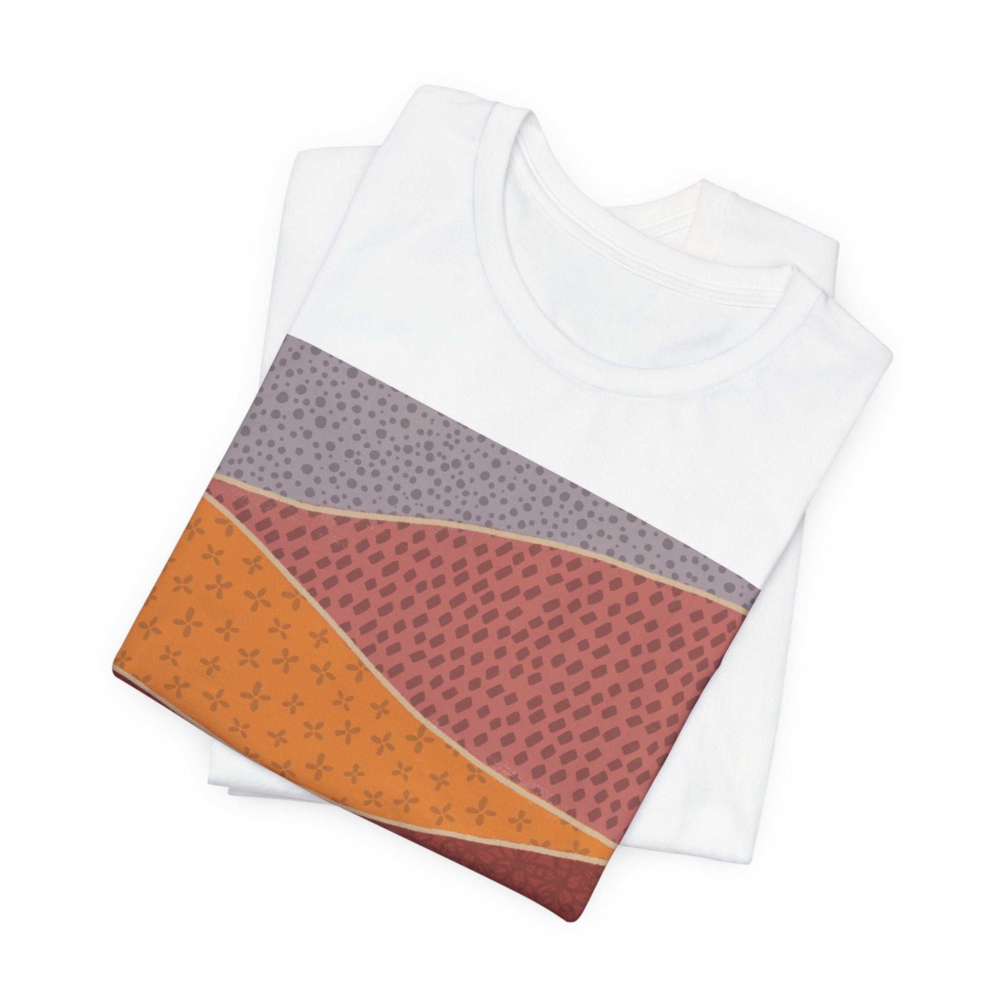 Abstract Desert Landscape Tee – Earth Tone Retro Wave T-Shirt