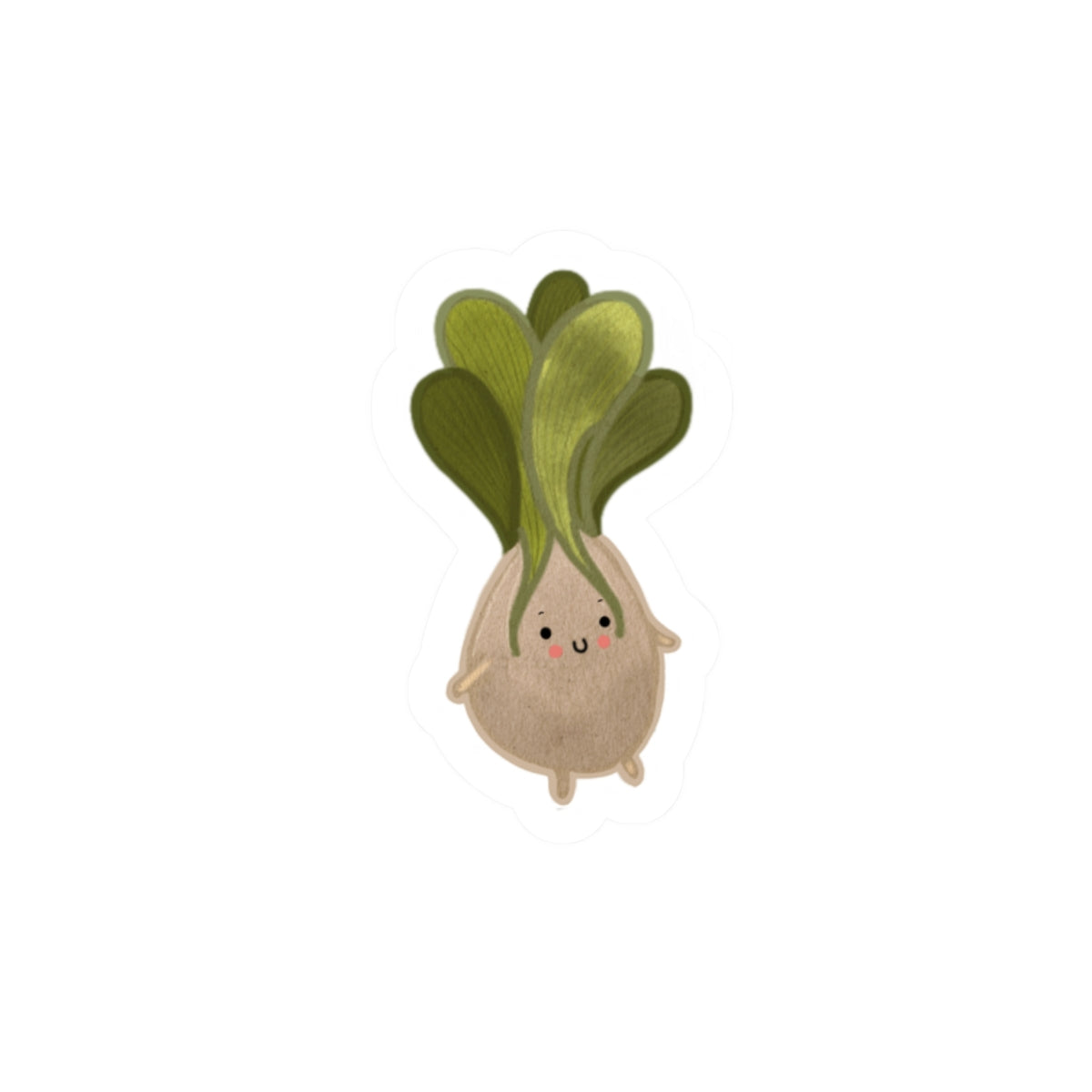 Kawaii Sprouting Bulb Sticker — Cute Plant Laptop Decal