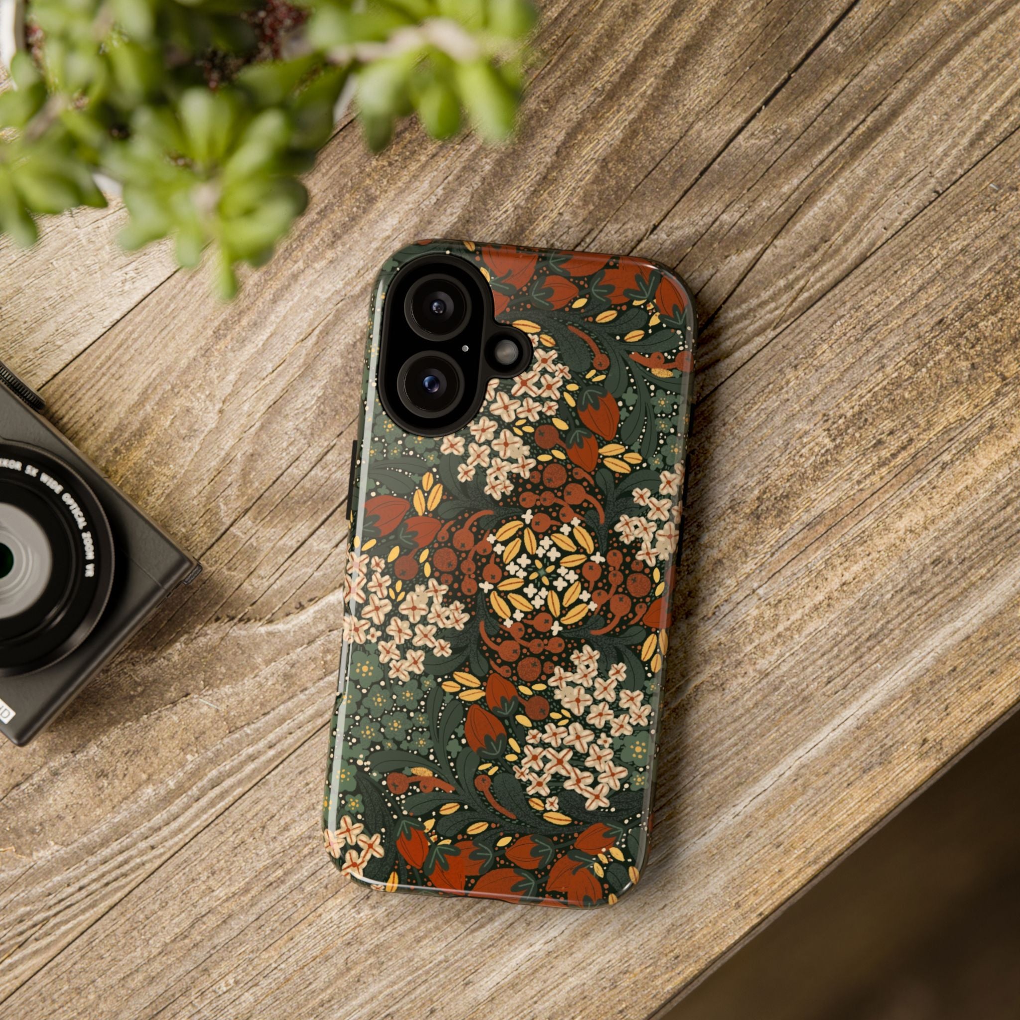 Autumn Floral Kaleidoscope Phone Case | Vintage Botanical Pattern