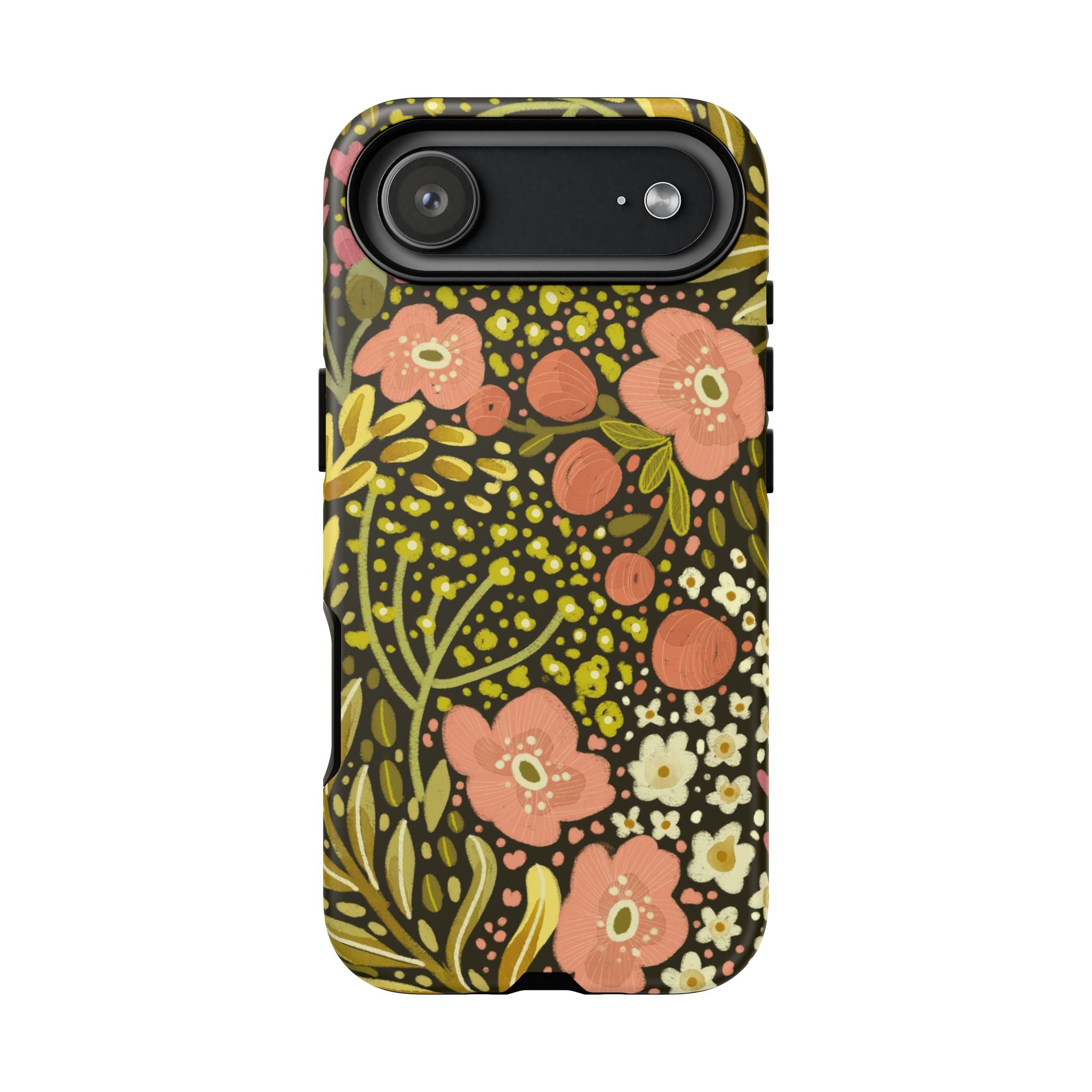 Vintage Floral Pattern Tough Case | Pink & Olive Botanical Phone Cover