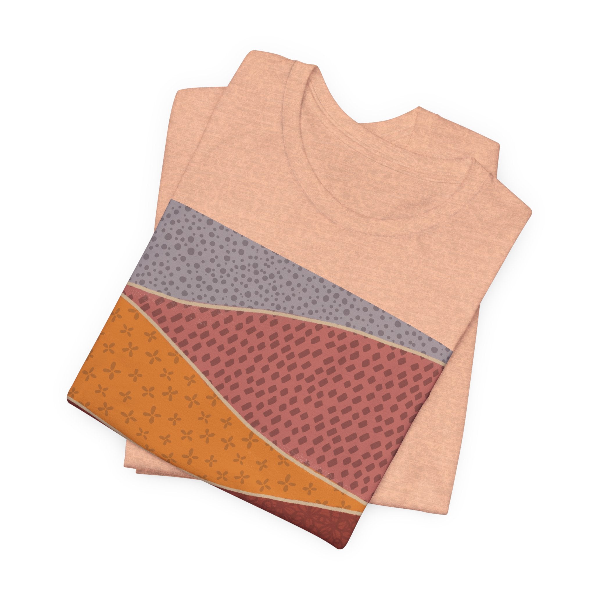 Abstract Desert Landscape Tee – Earth Tone Retro Wave T-Shirt