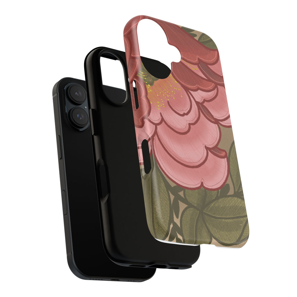 Floral Camellia Phone Case — Pink Garden Tough Protective Cover