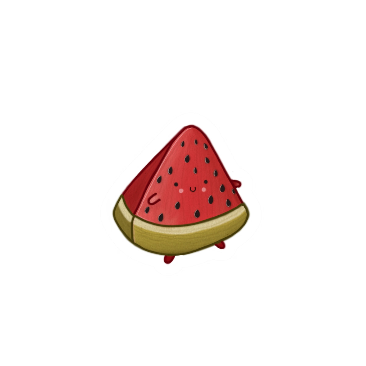 Kawaii Watermelon Slice Sticker — Cute Fruit Laptop & Planner Kiss-Cut Decal