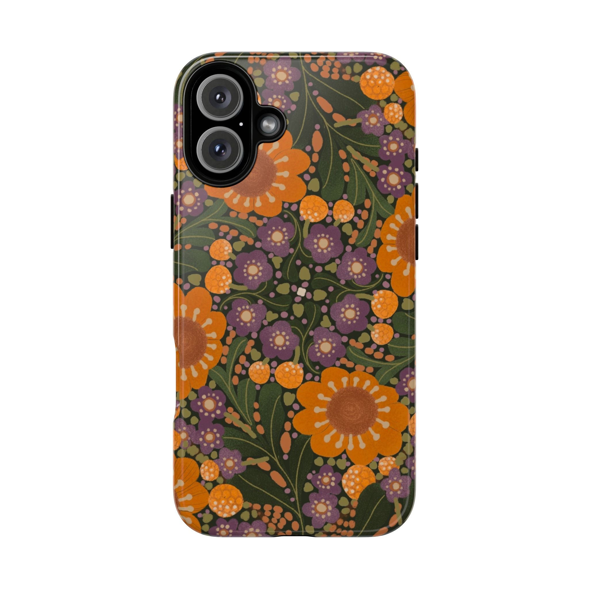 Retro Orange Floral Phone Case | Tough Case