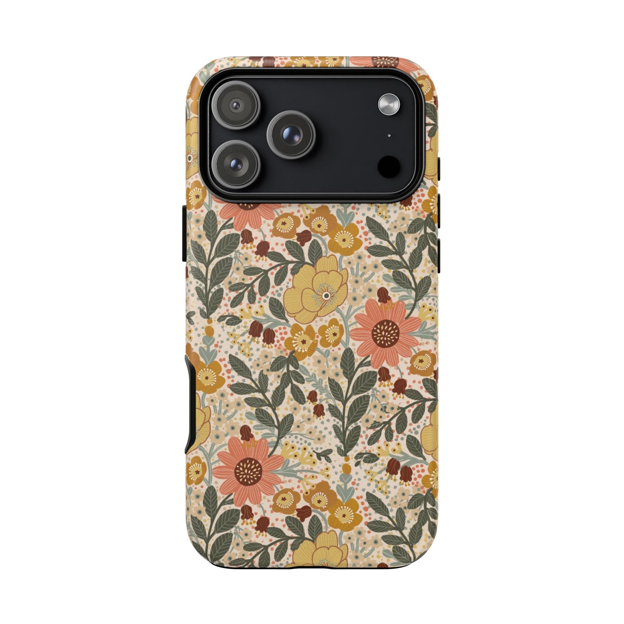 Vintage Floral Pattern Phone Case | Yellow Orange Wildflowers