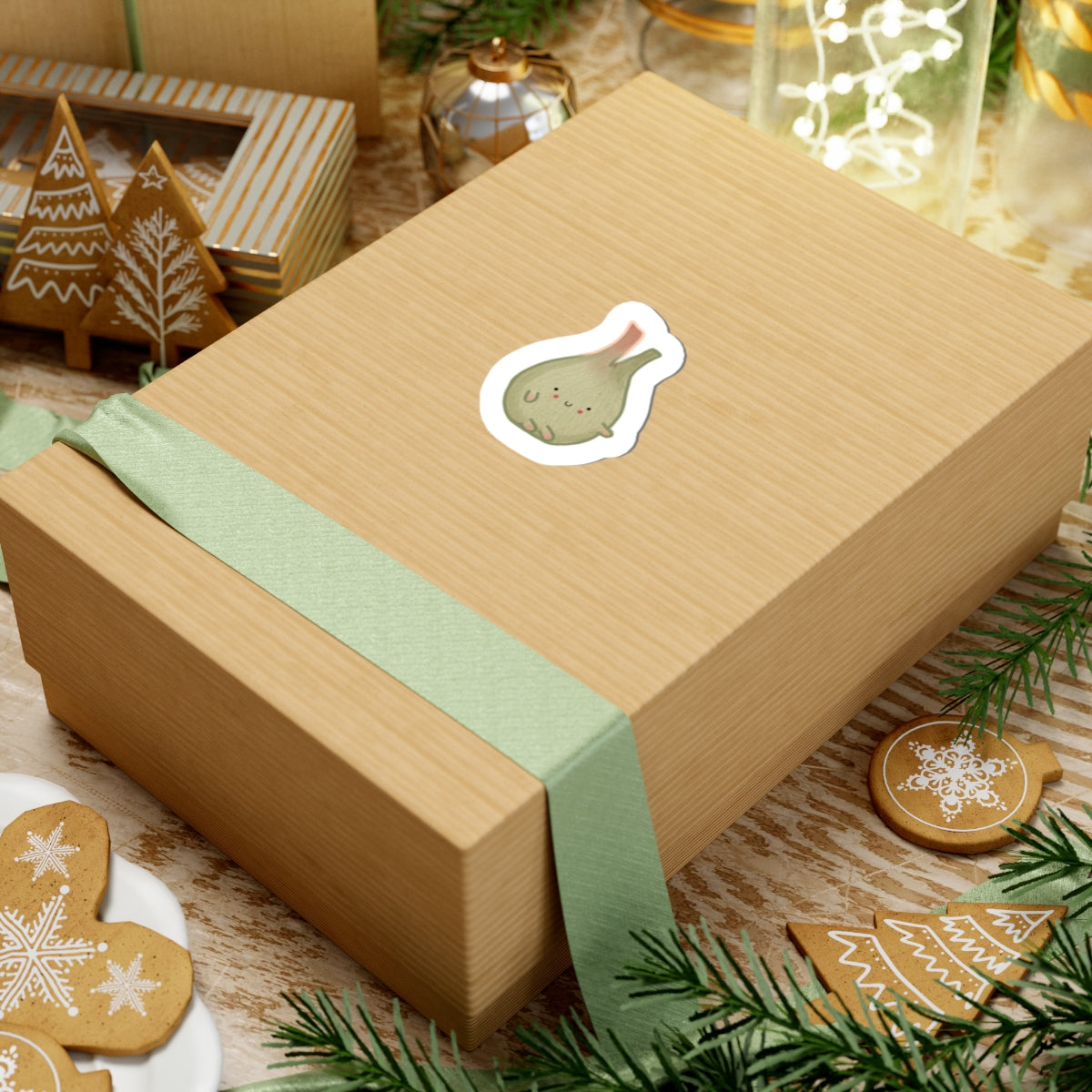 Cute fennel Bulb Sticker — Kawaii Veggie Kiss-Cut Laptop Decal