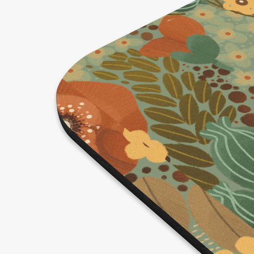 Autumn Meadow Floral Mouse Pad — Vintage Rust & Sage Desk Mat