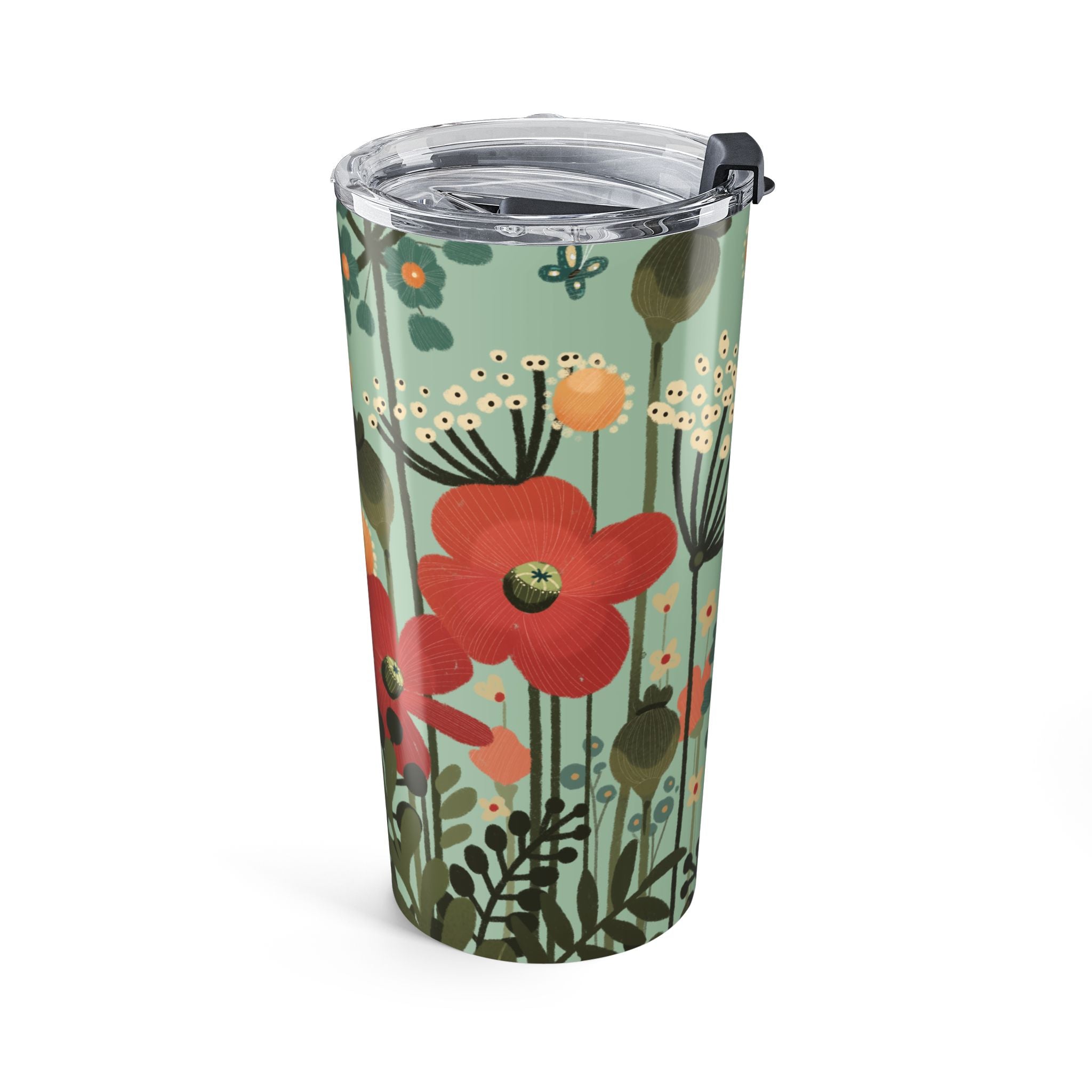 Floral Meadow 20oz Tumbler — Retro Wildflower Travel Cup