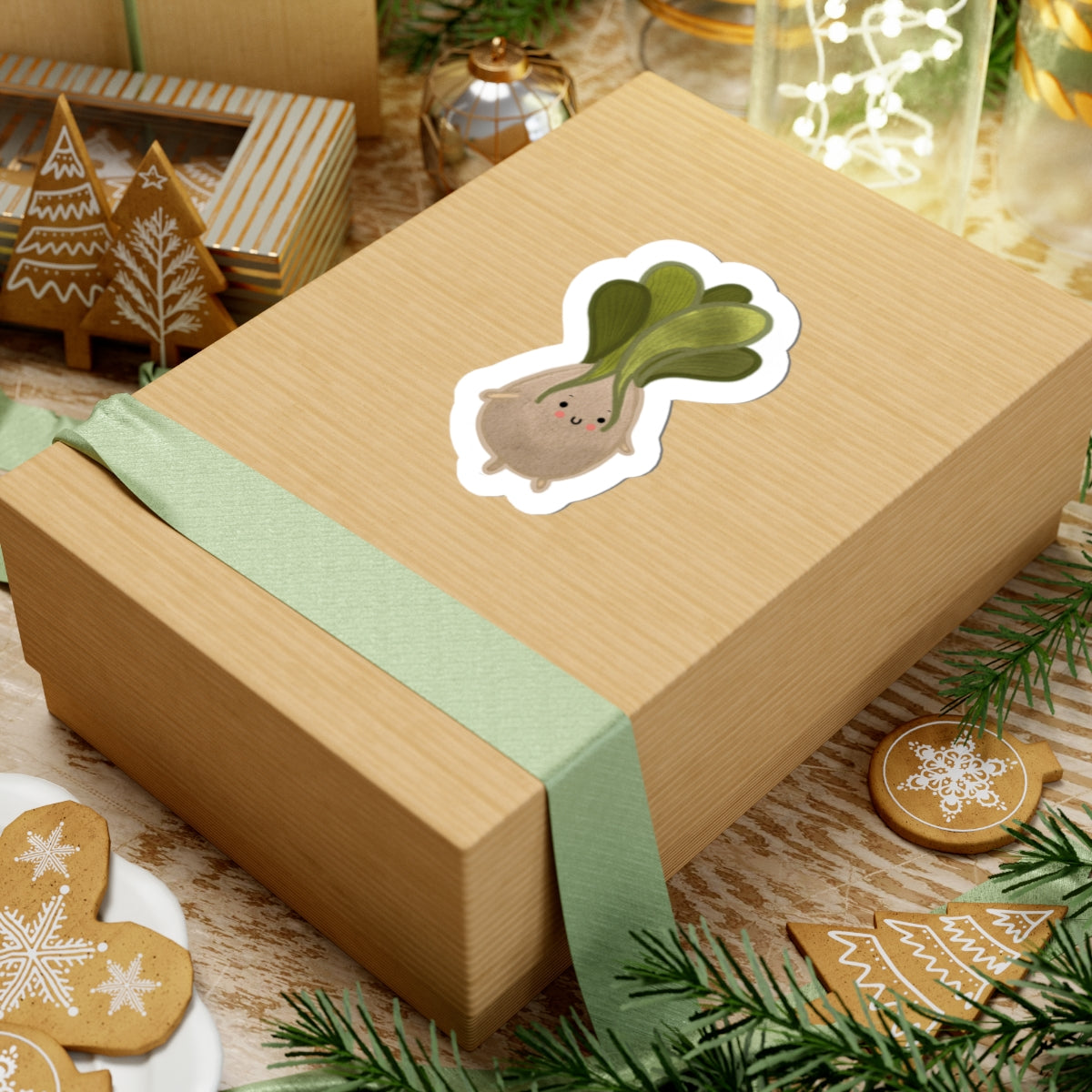Kawaii Sprouting Bulb Sticker — Cute Plant Laptop Decal