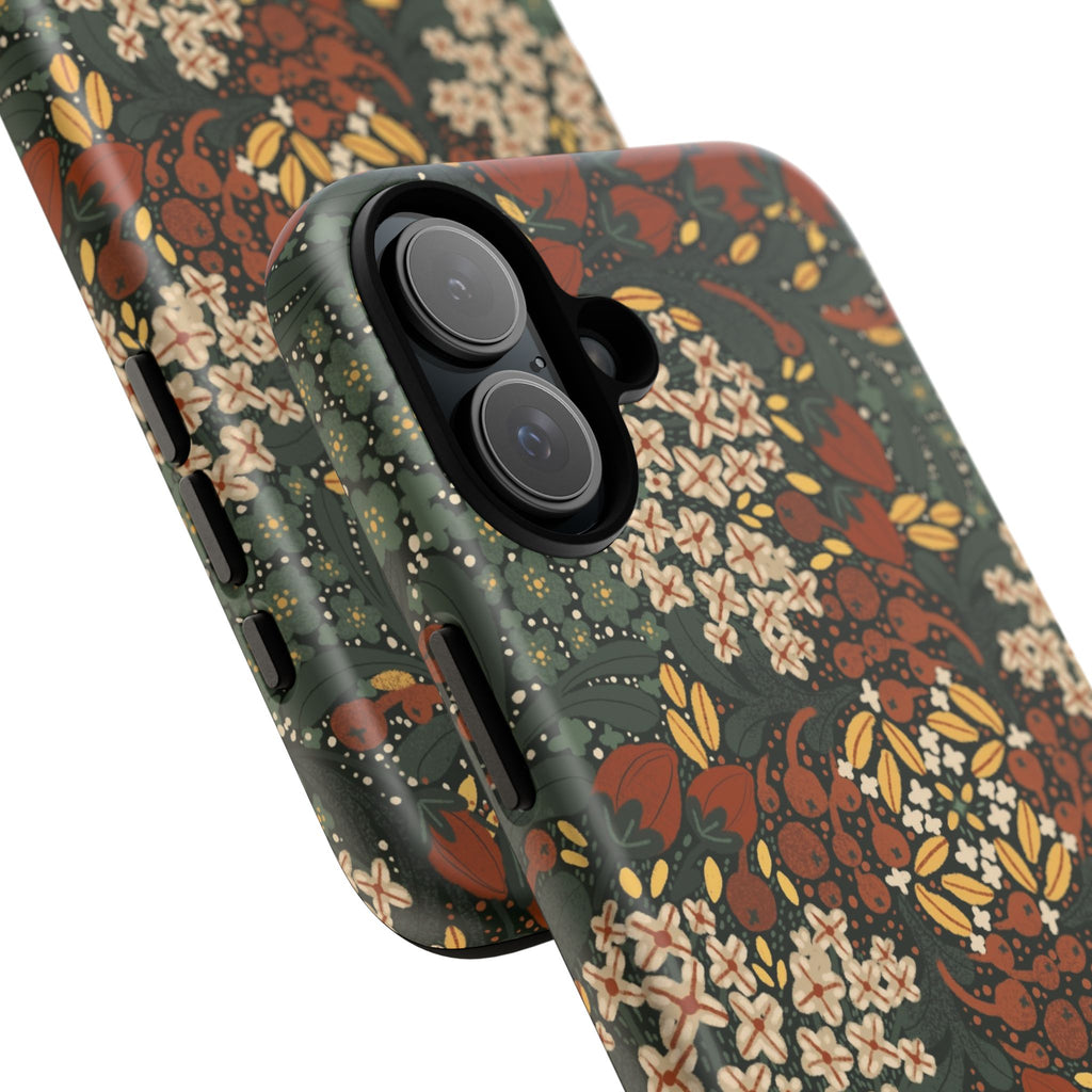 Autumn Floral Kaleidoscope Phone Case | Vintage Botanical Pattern