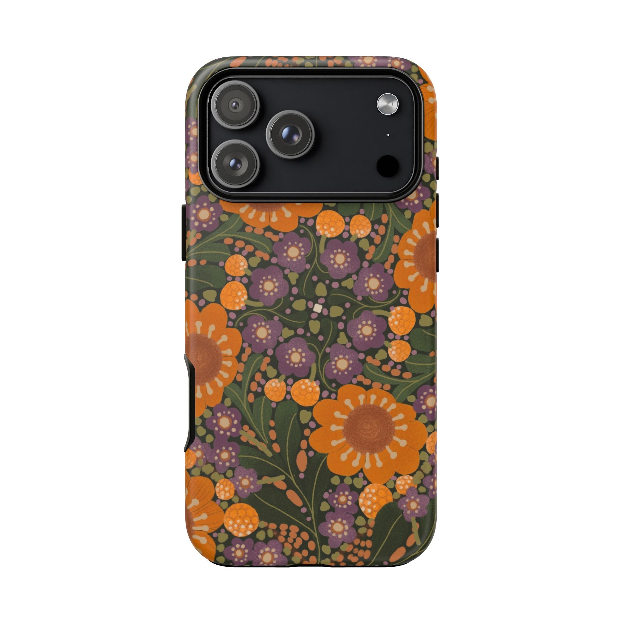 Retro Orange Floral Phone Case | Tough Case