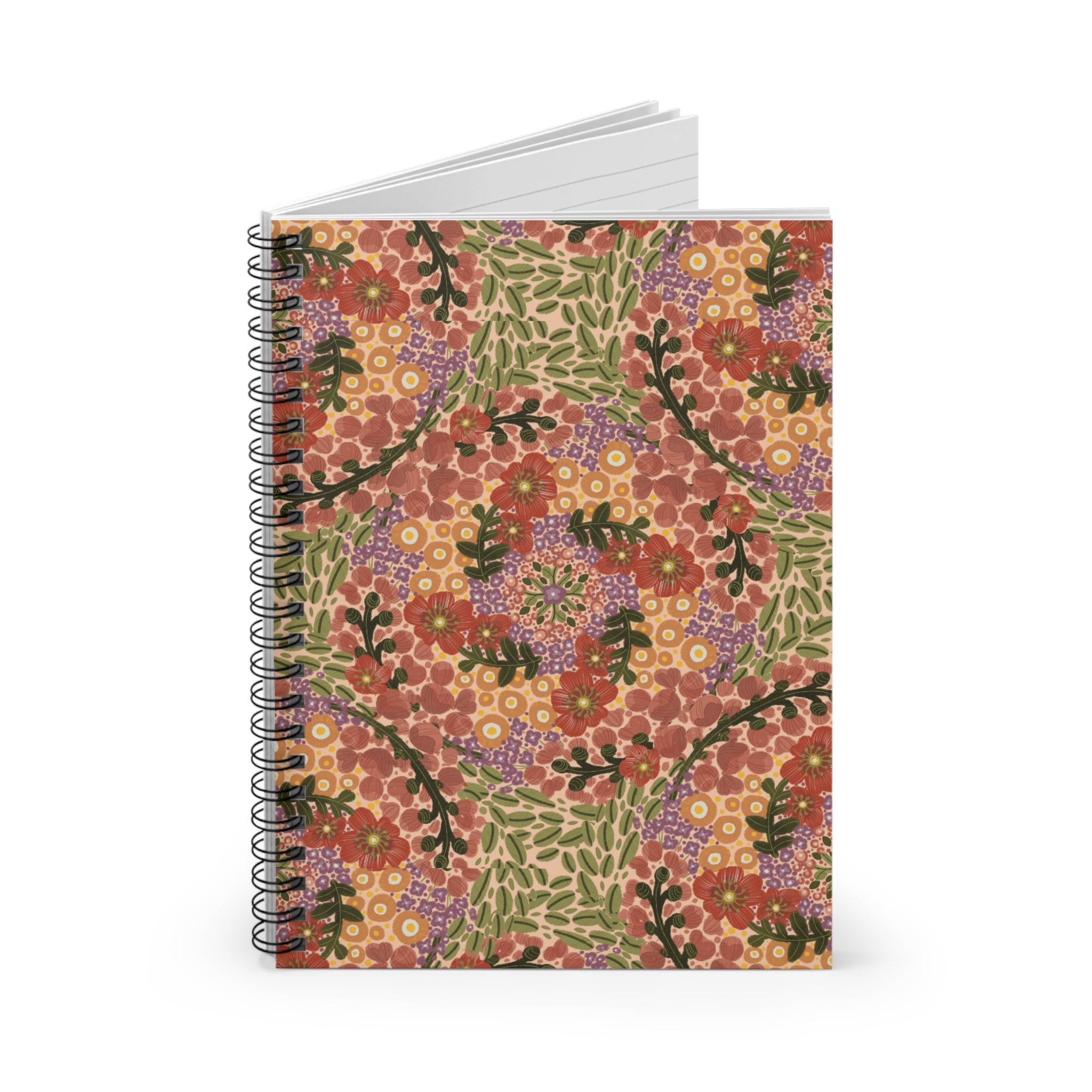 Vintage Floral Pattern Spiral Notebook | Ruled Journal