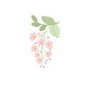 Pink Floral Branch Kiss-Cut Sticker — Delicate Spring Flower Laptop Decal