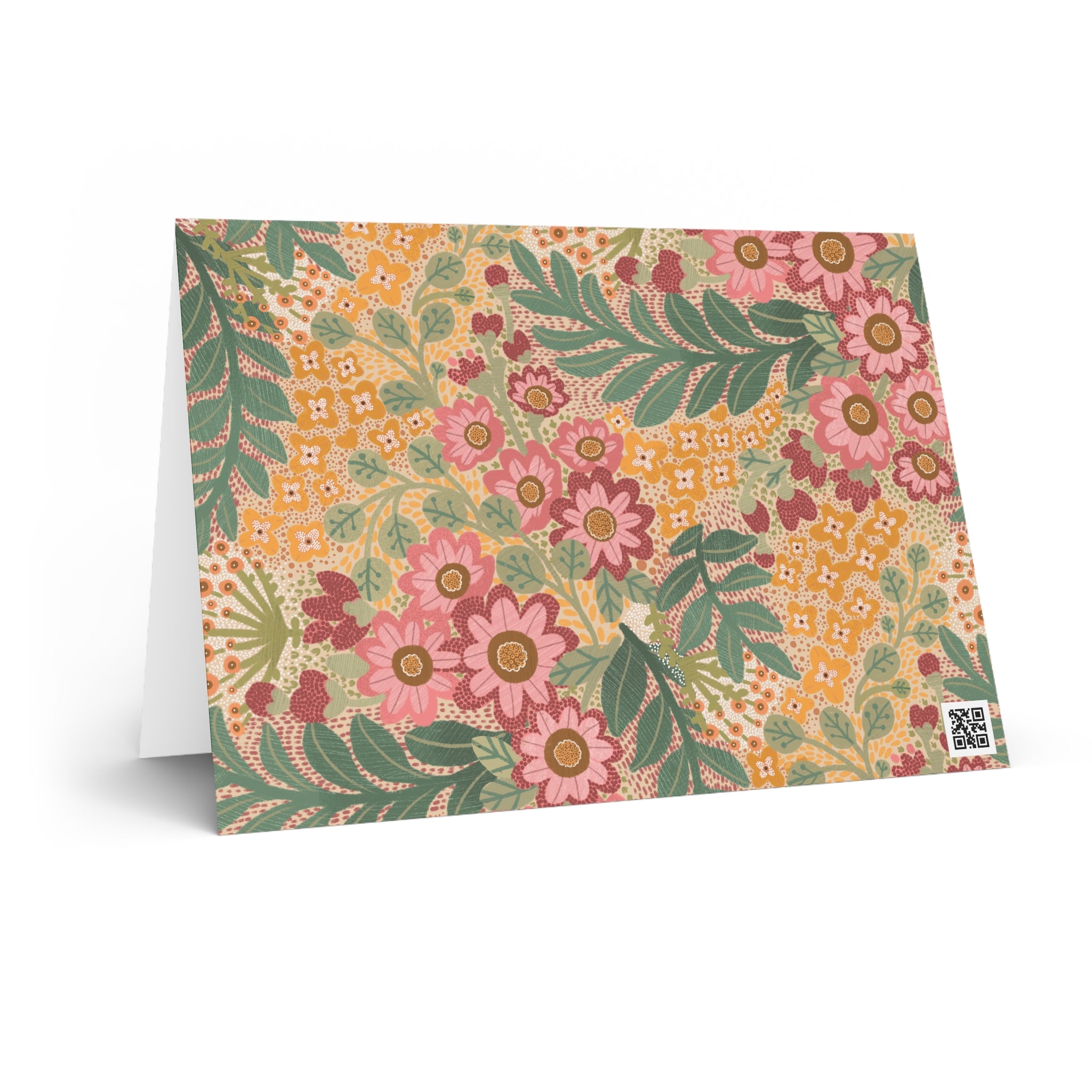 Floral Pattern Greeting Card — Vintage Botanical Note Card for Spring, Mother’s Day, Thank You