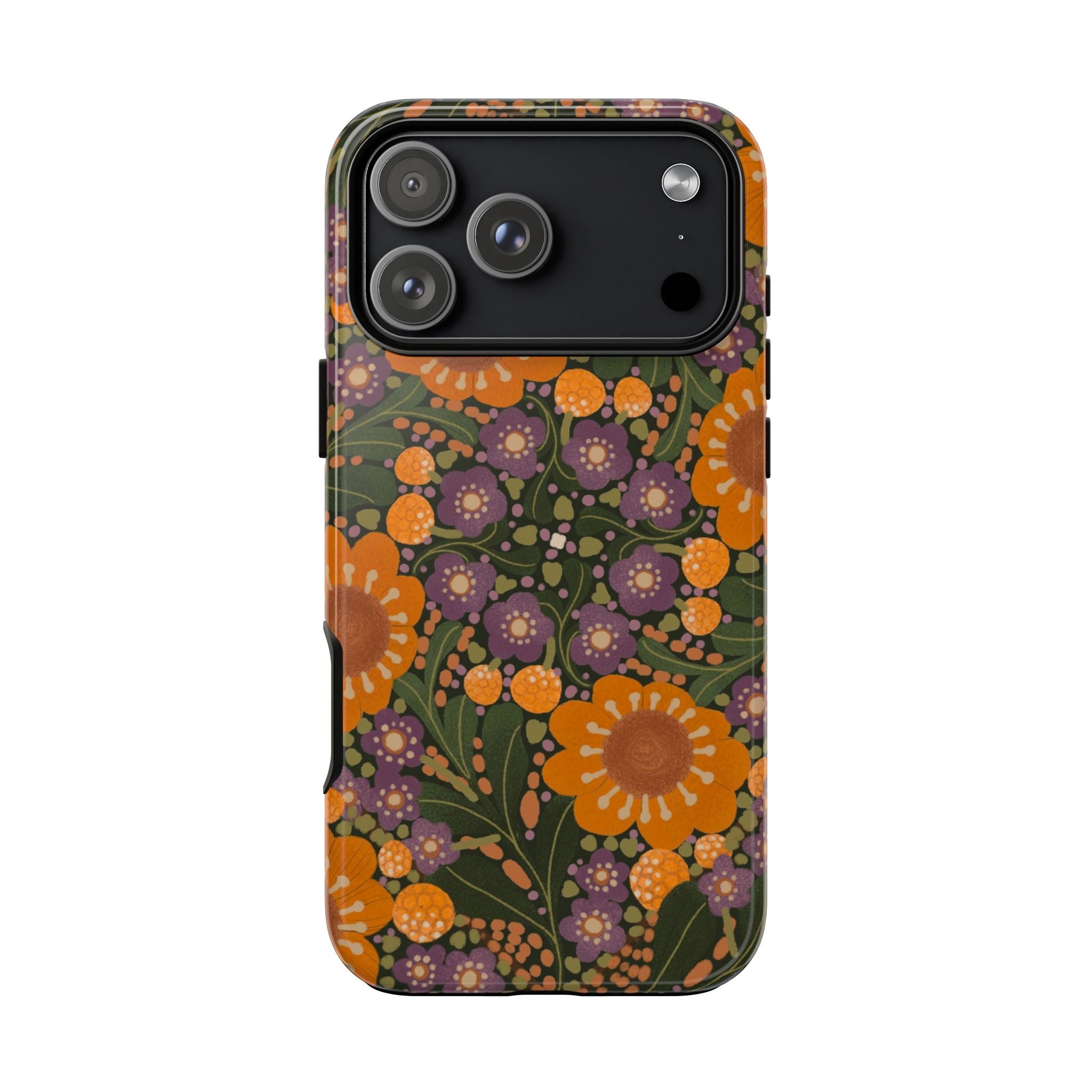 Retro Orange Floral Phone Case | Tough Case