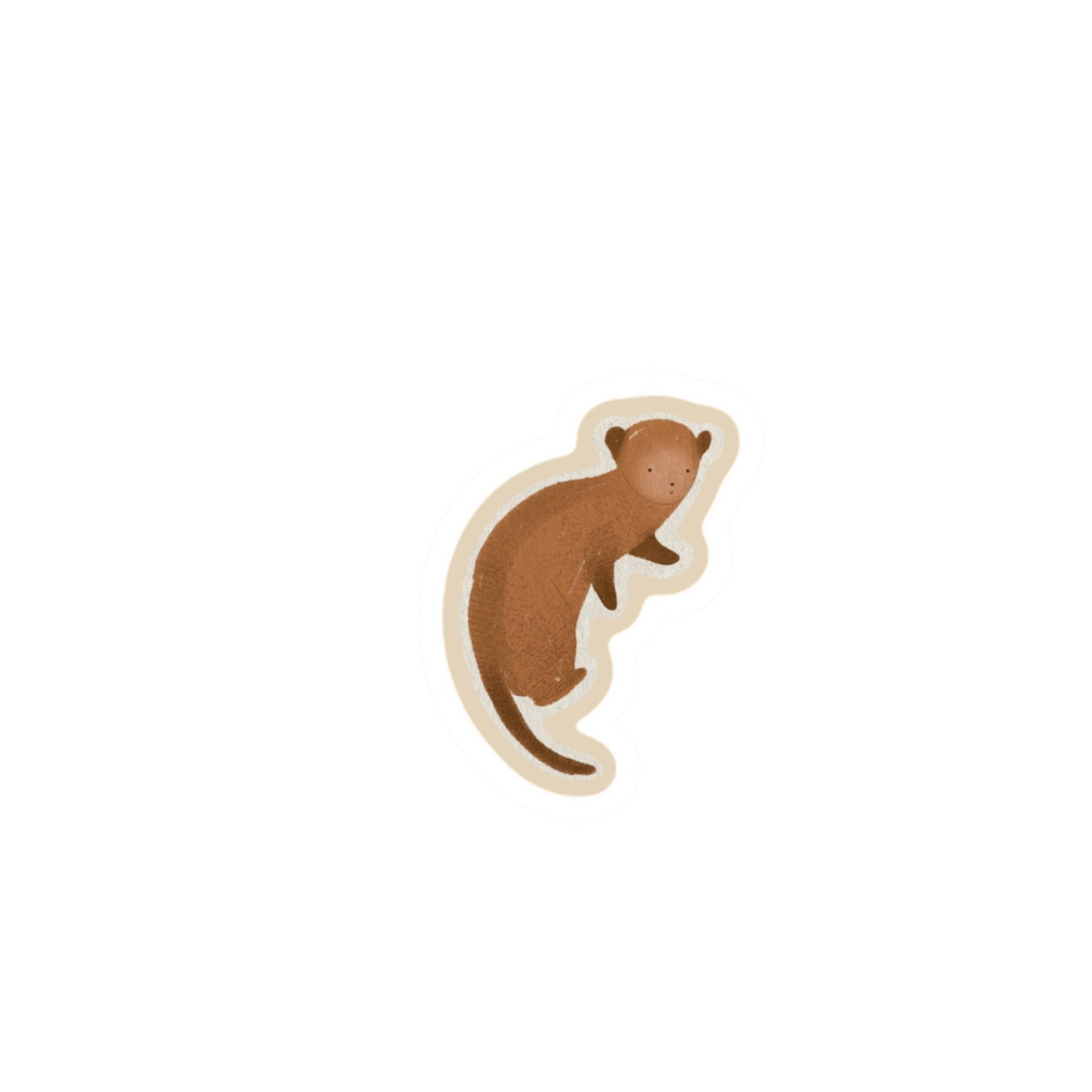 Otter Kiss-Cut Sticker — Cute Brown Otter Laptop Decal