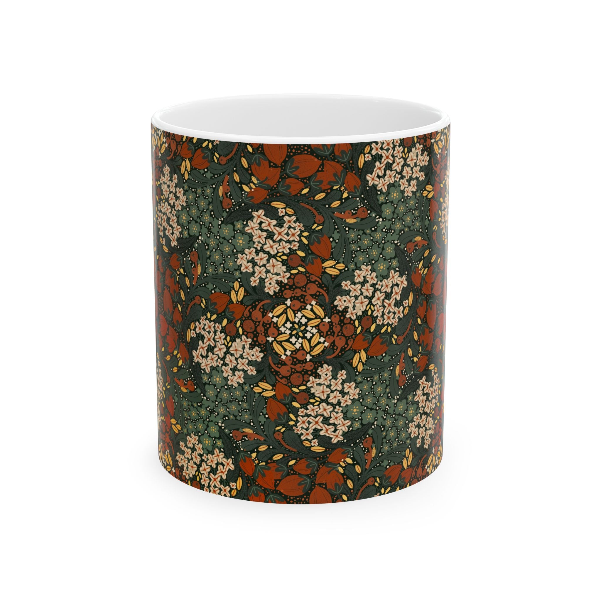 Vintage Floral Pattern Mug | Autumn Bouquet Ceramic Coffee Cup
